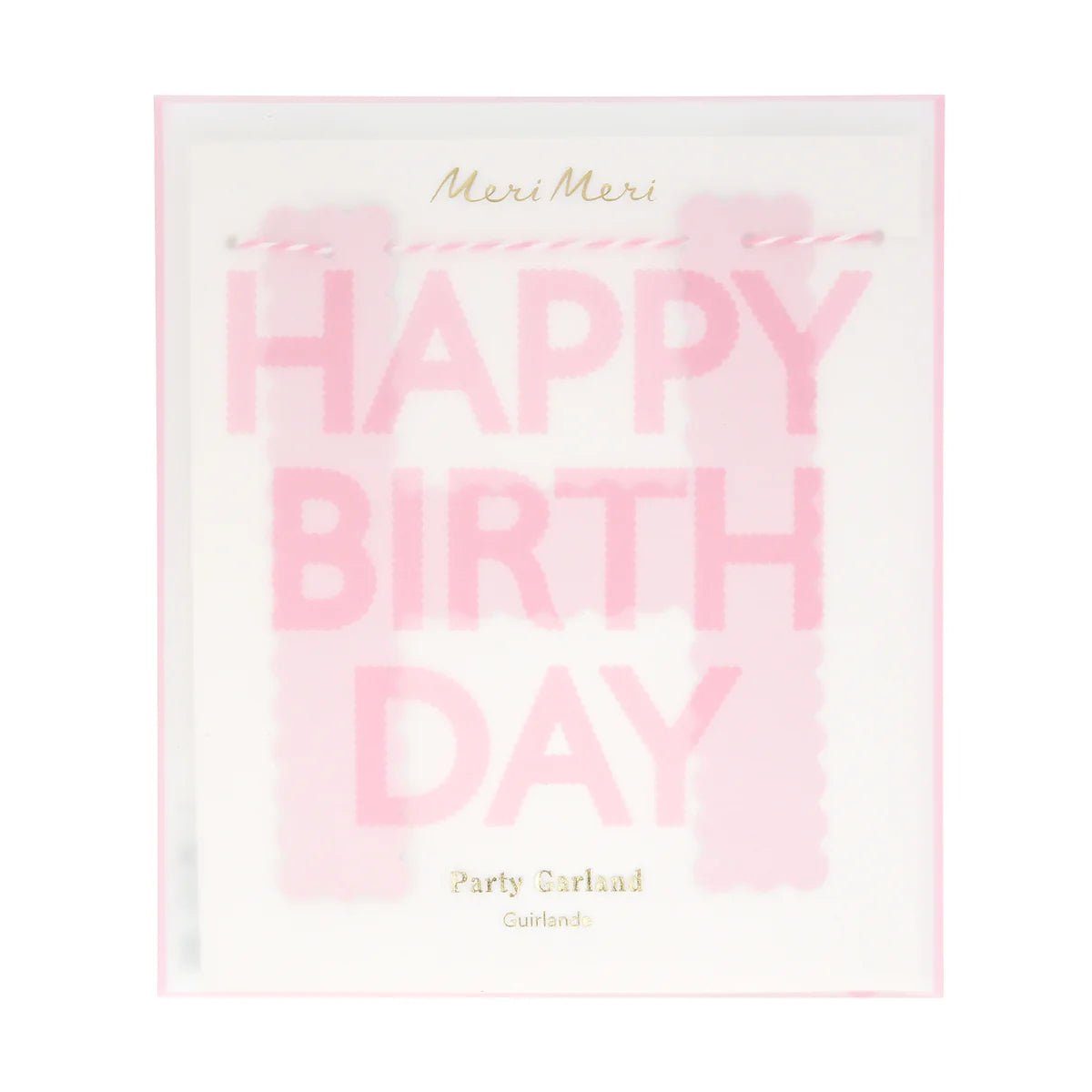 Meri Meri Party Pink Scalloped Happy Birthday Garland - bubblegum market