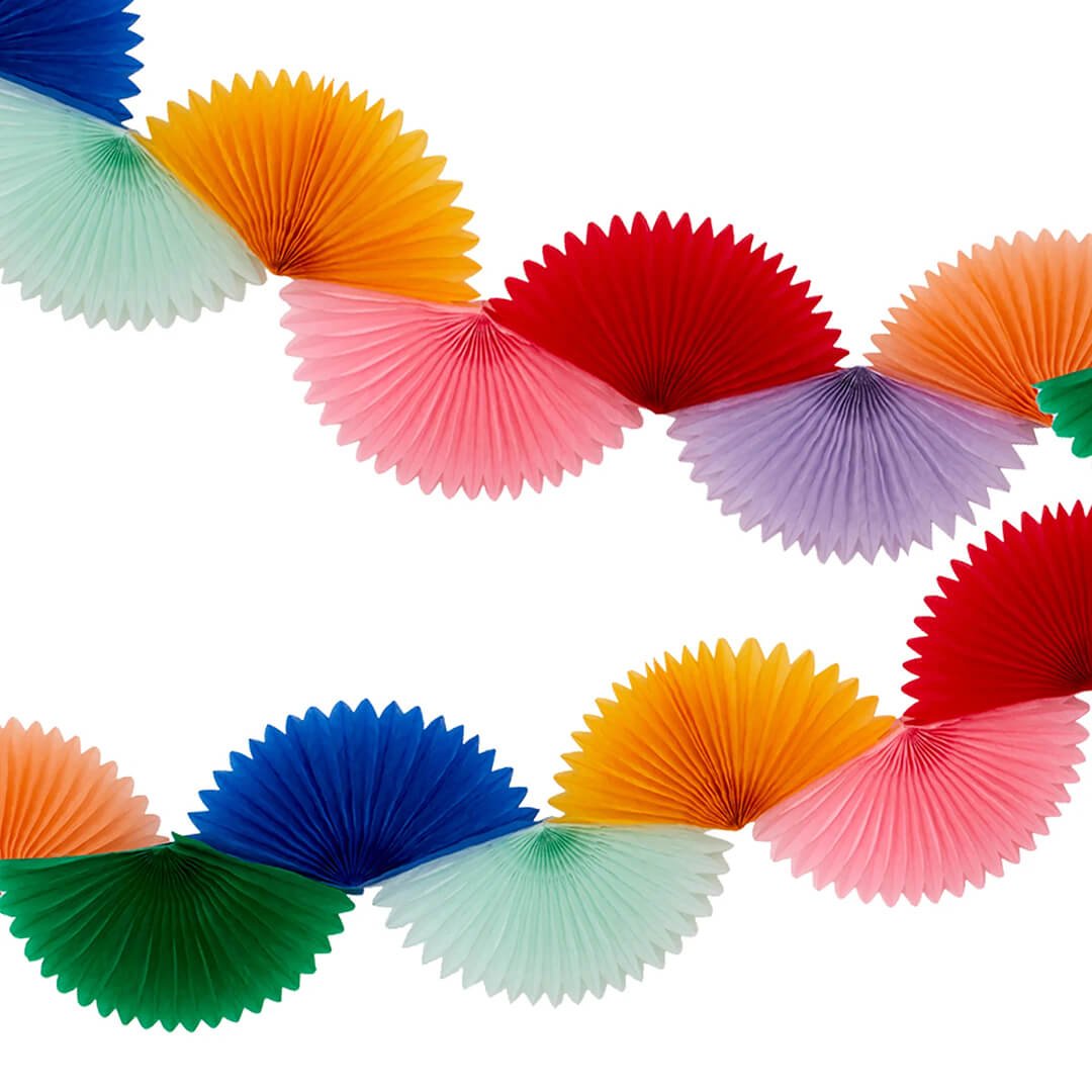 Meri Meri Party Rainbow Honeycomb Fan Garland - bubblegum market