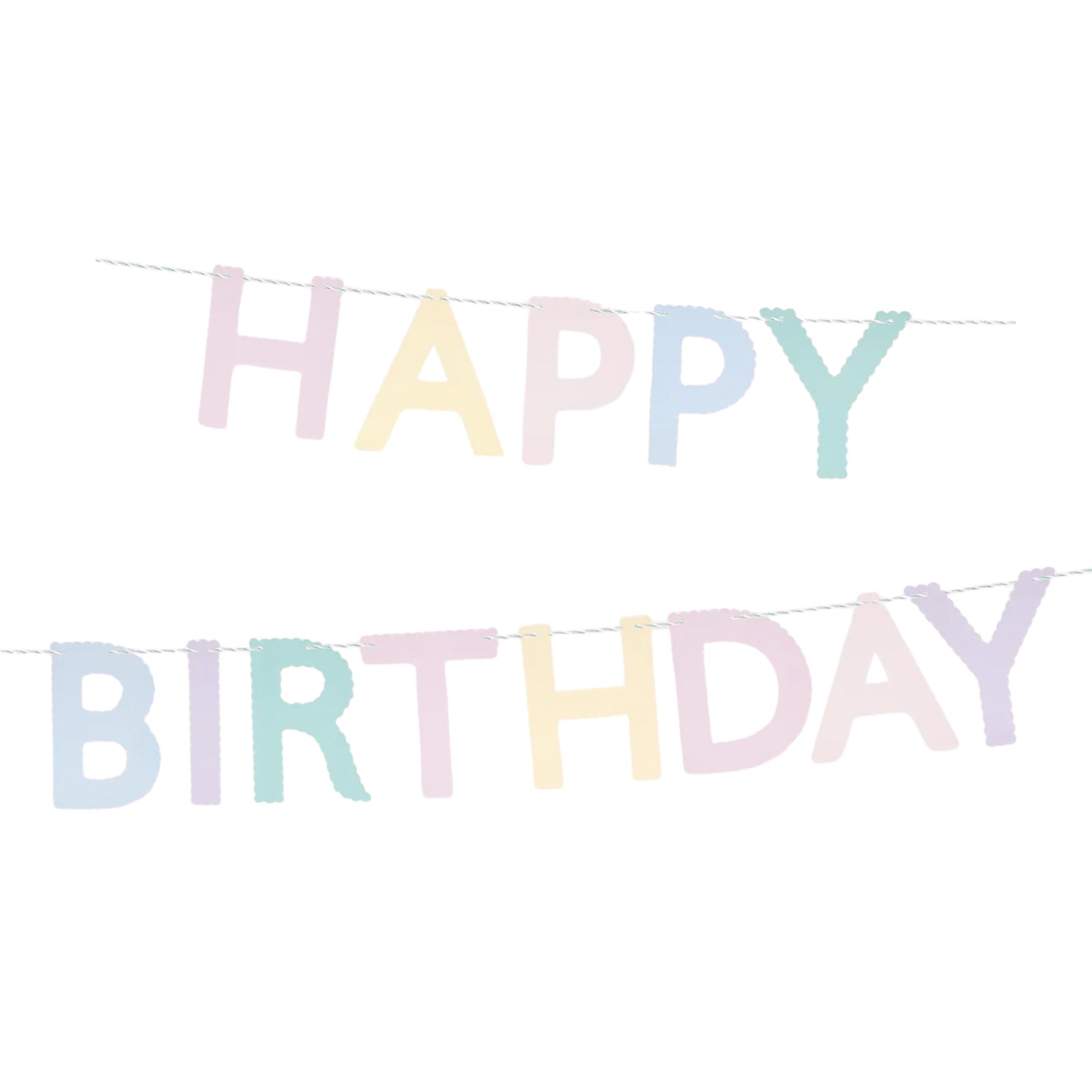 Meri Meri Party Scalloped Pastel Happy Birthday Garland - bubblegum market