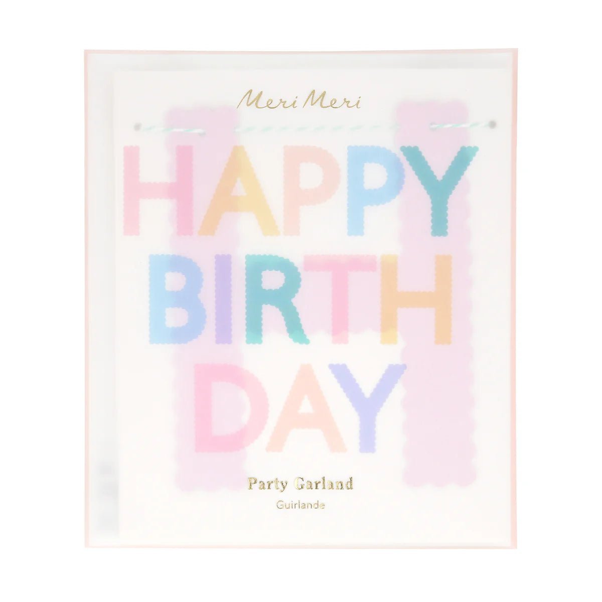 Meri Meri Party Scalloped Pastel Happy Birthday Garland - bubblegum market