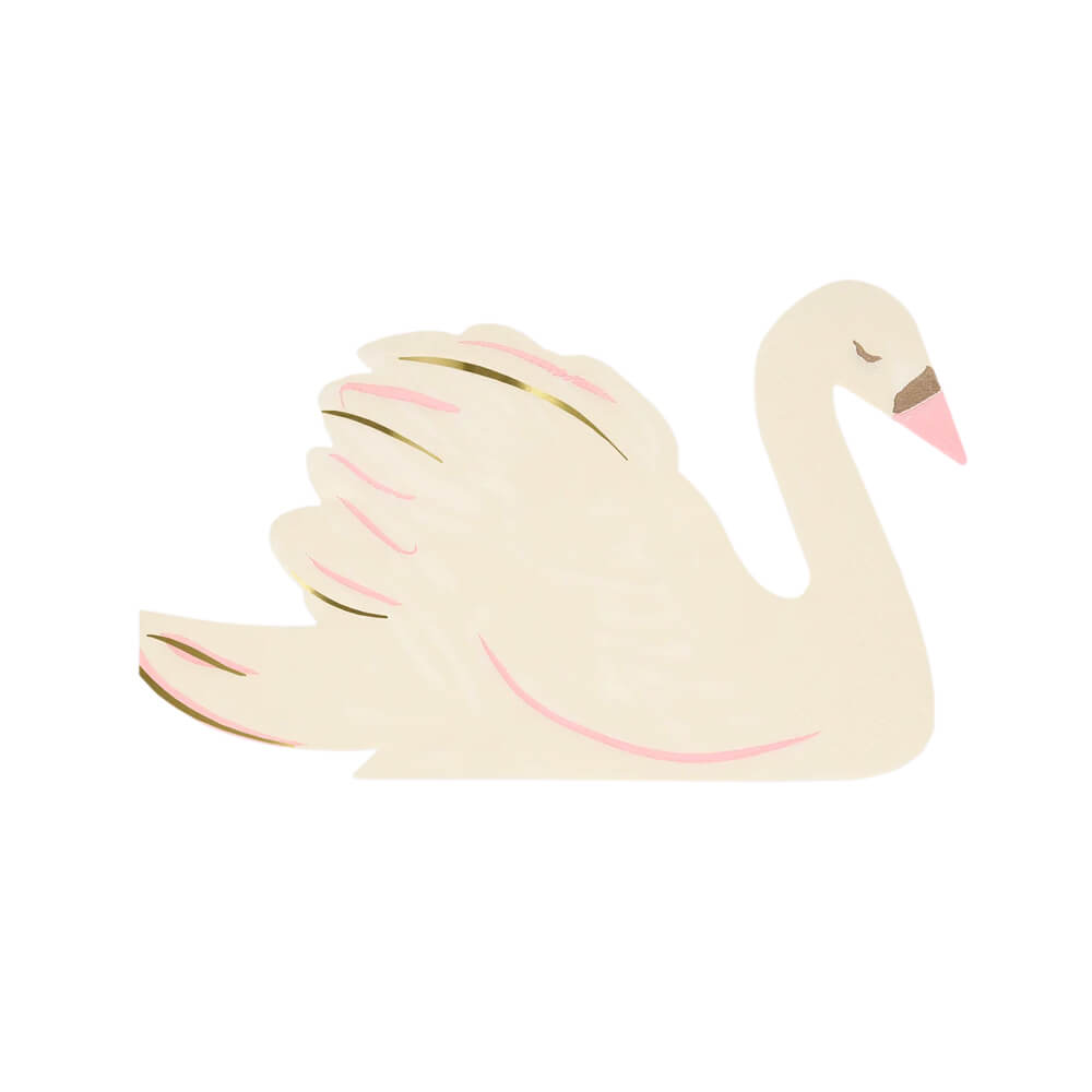 Meri Meri Party Swan Shaped Napkins - bubblegum market