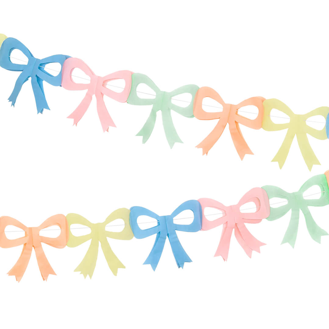 Meri Meri Party Tissue Paper Bow Garlands - bubblegum market