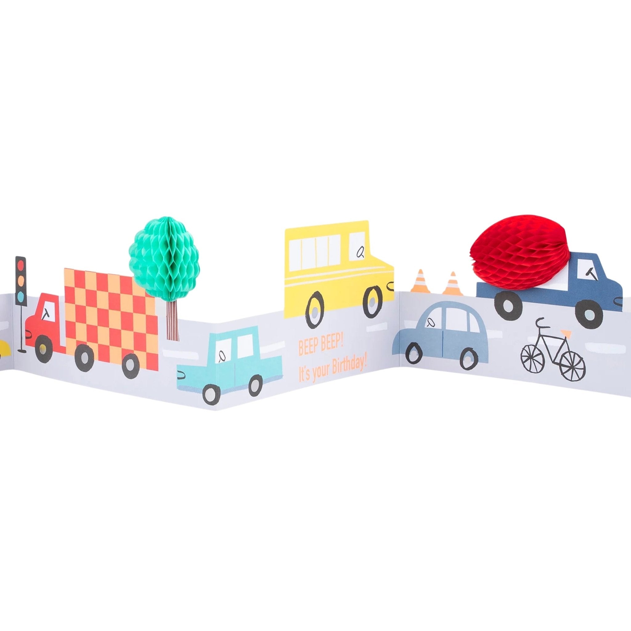 Meri Meri Party Transport Concertina Birthday Card / Decoration - bubblegum market