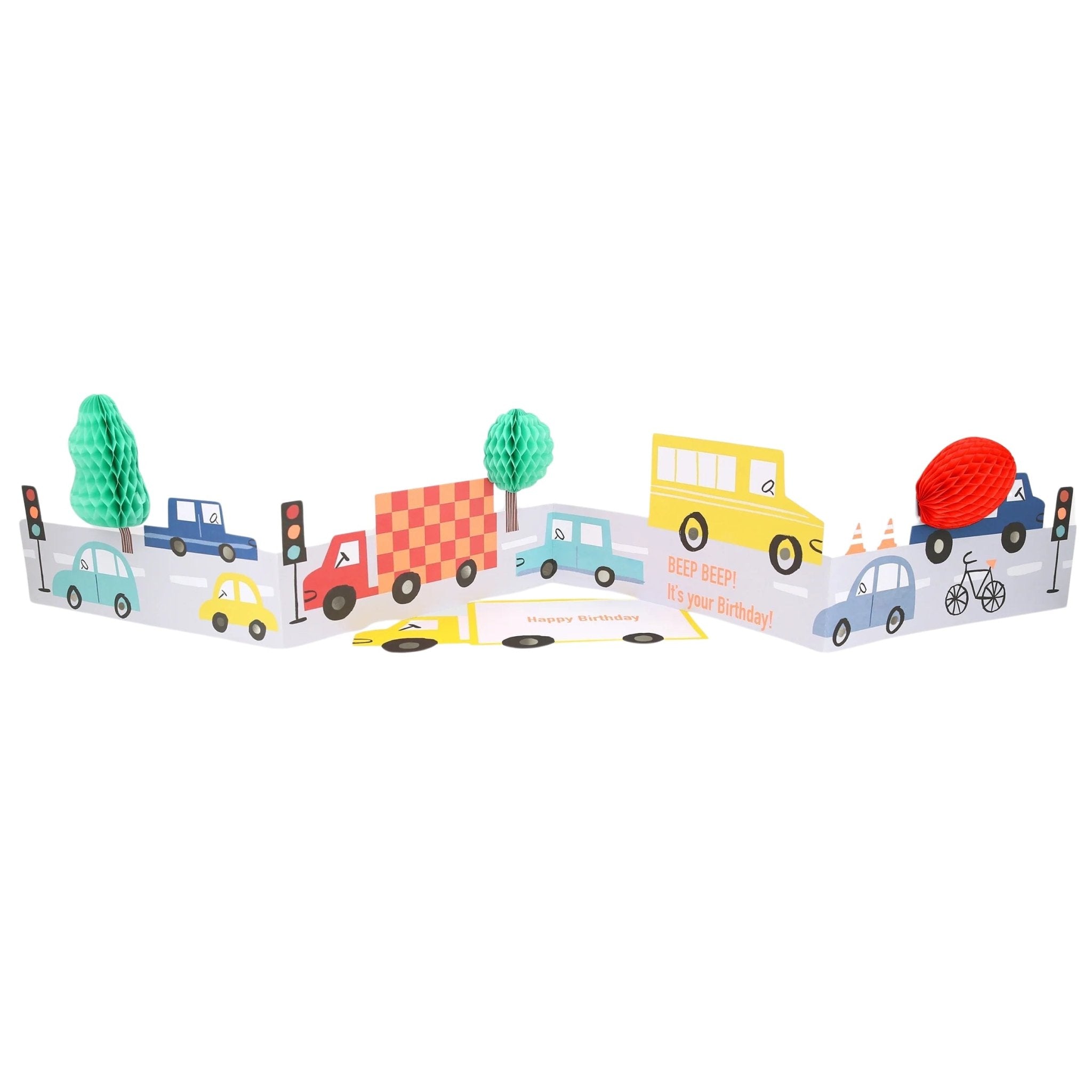 Meri Meri Party Transport Concertina Birthday Card / Decoration - bubblegum market