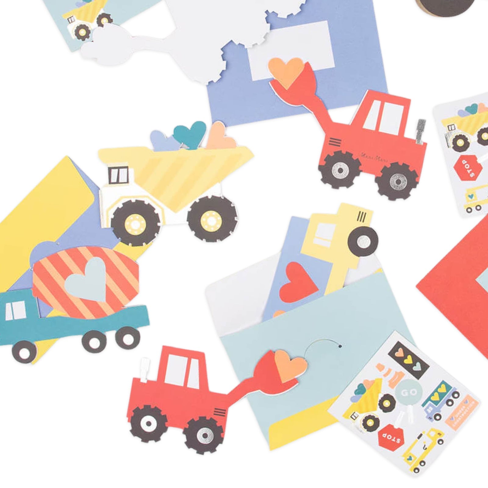 Meri Meri Party Truck Valentine Cards & Stickers Set (24ct) - bubblegum market