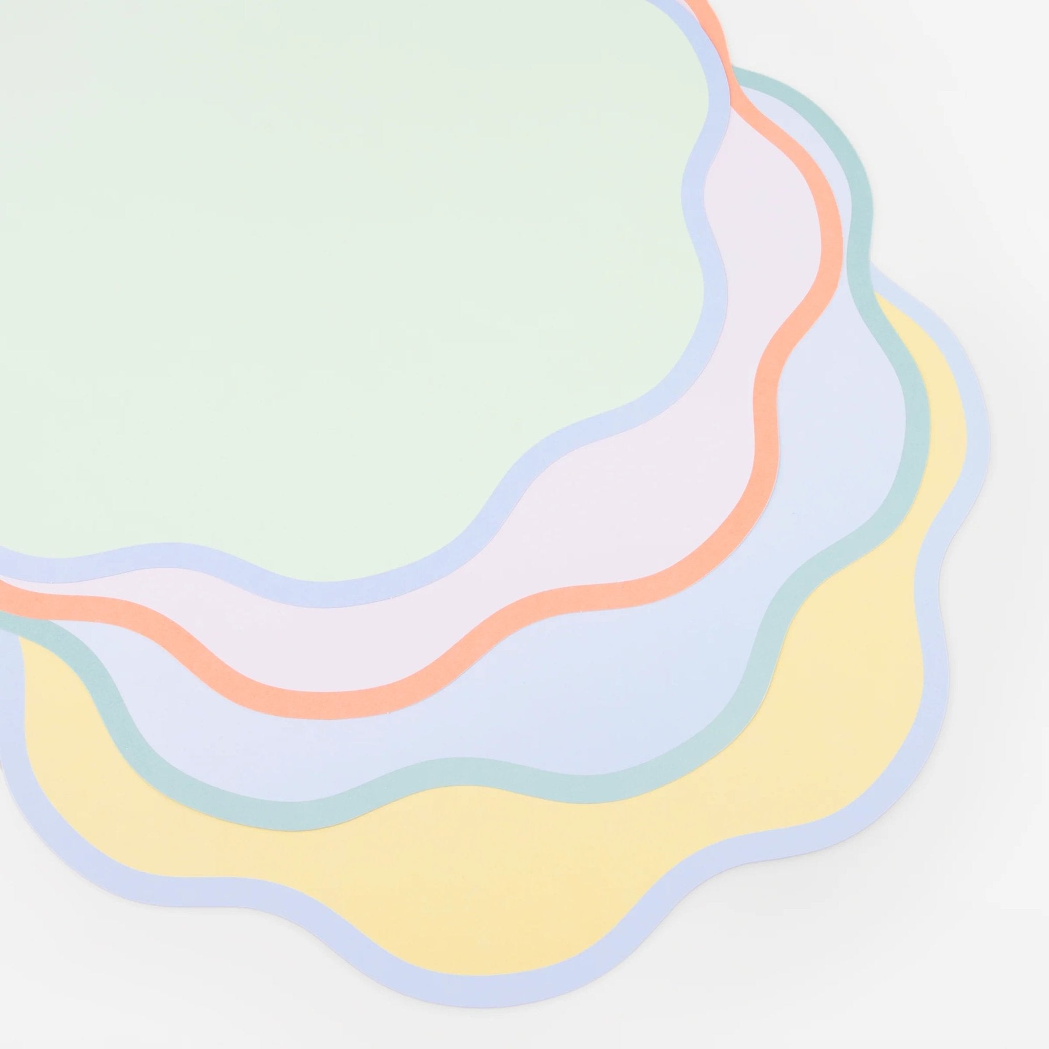 Meri Meri Party Wavy Round Pastel Paper Placemats - bubblegum market