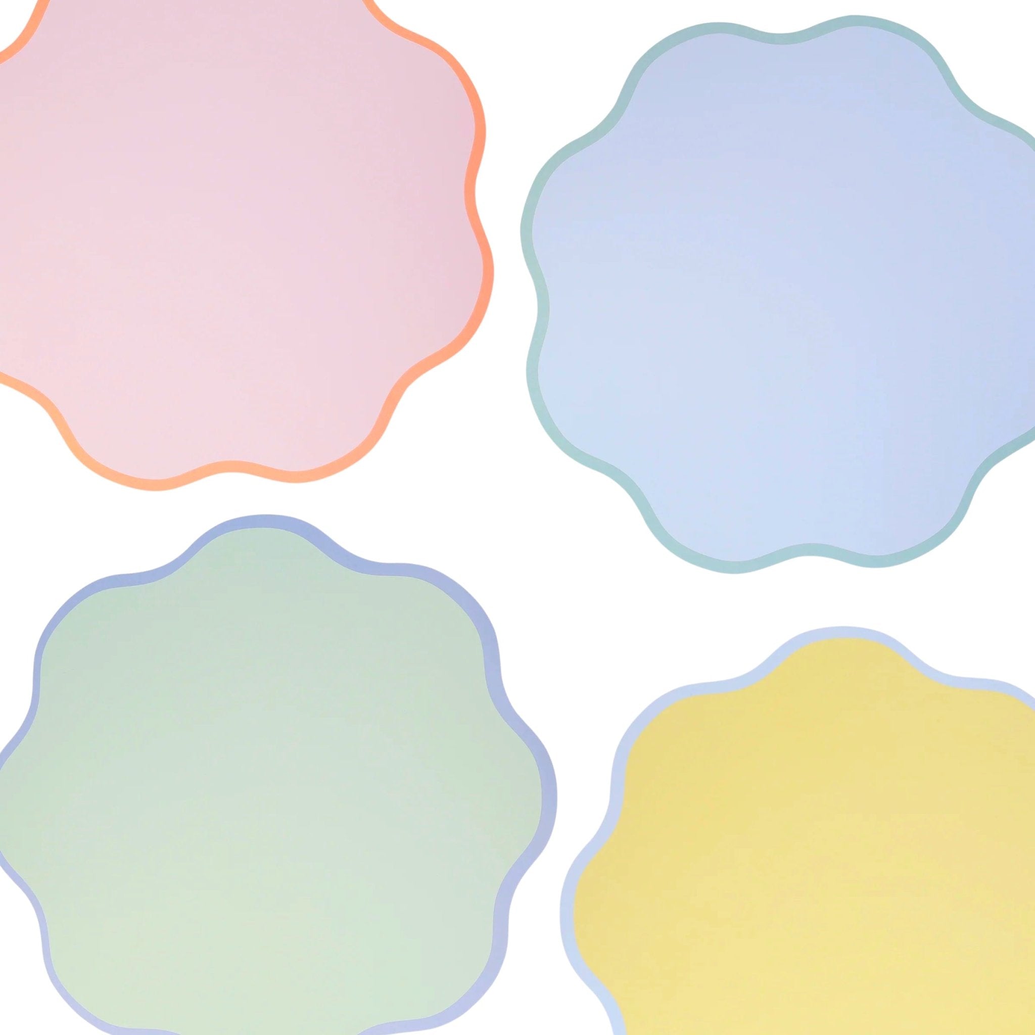 Meri Meri Party Wavy Round Pastel Paper Placemats - bubblegum market