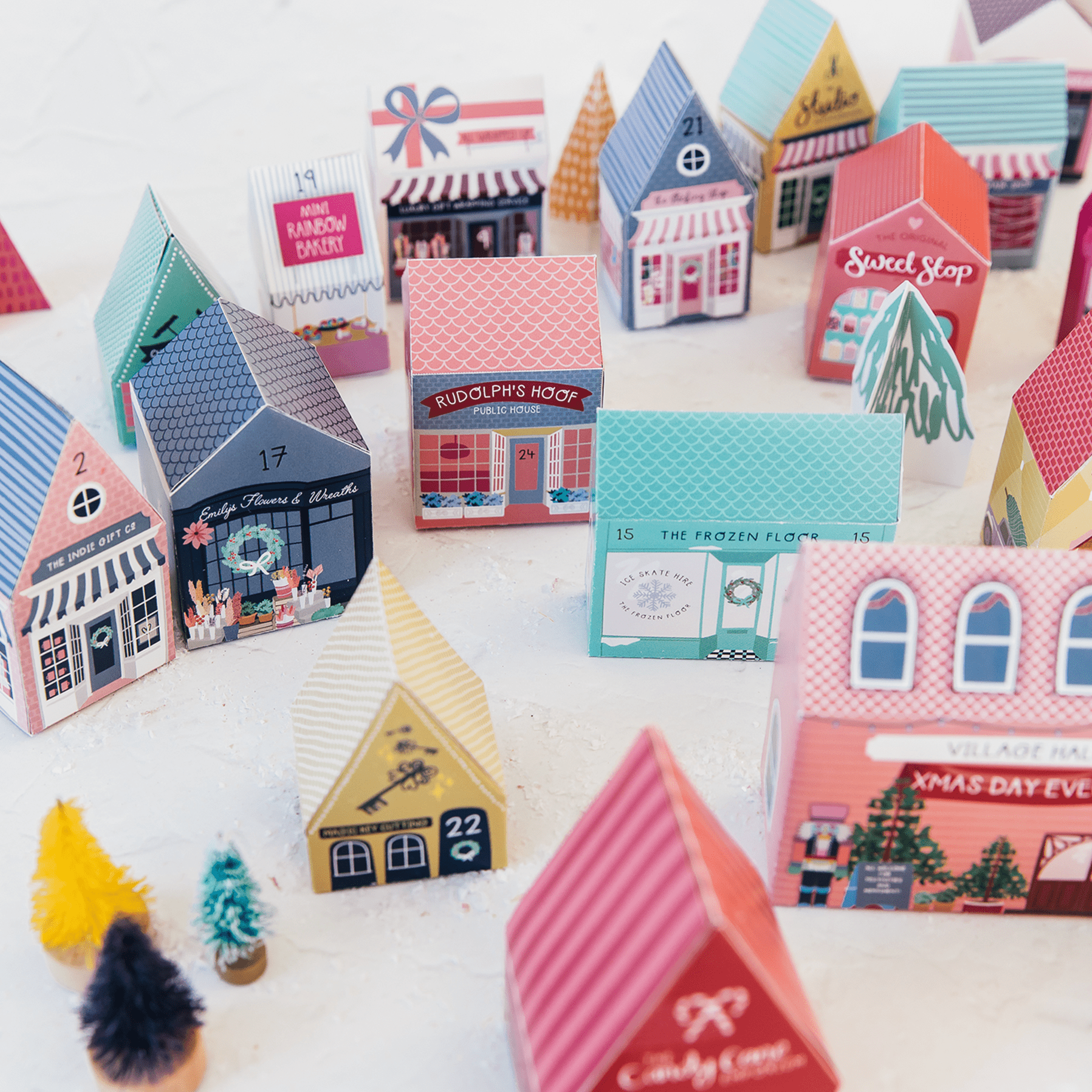 Merry & Bright DIY Village Advent Calender Craft Kit - bubblegum market