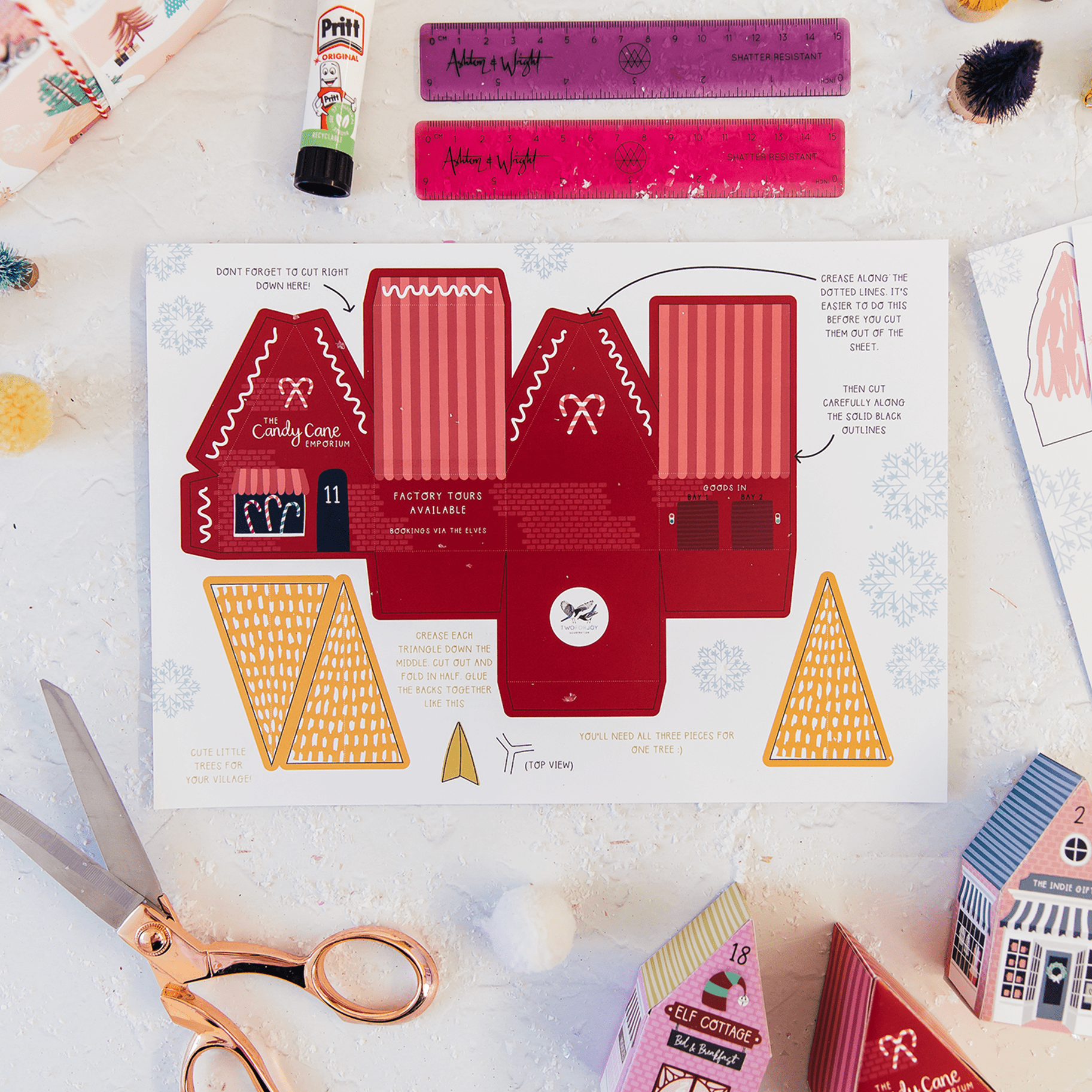 Merry & Bright DIY Village Advent Calender Craft Kit - bubblegum market