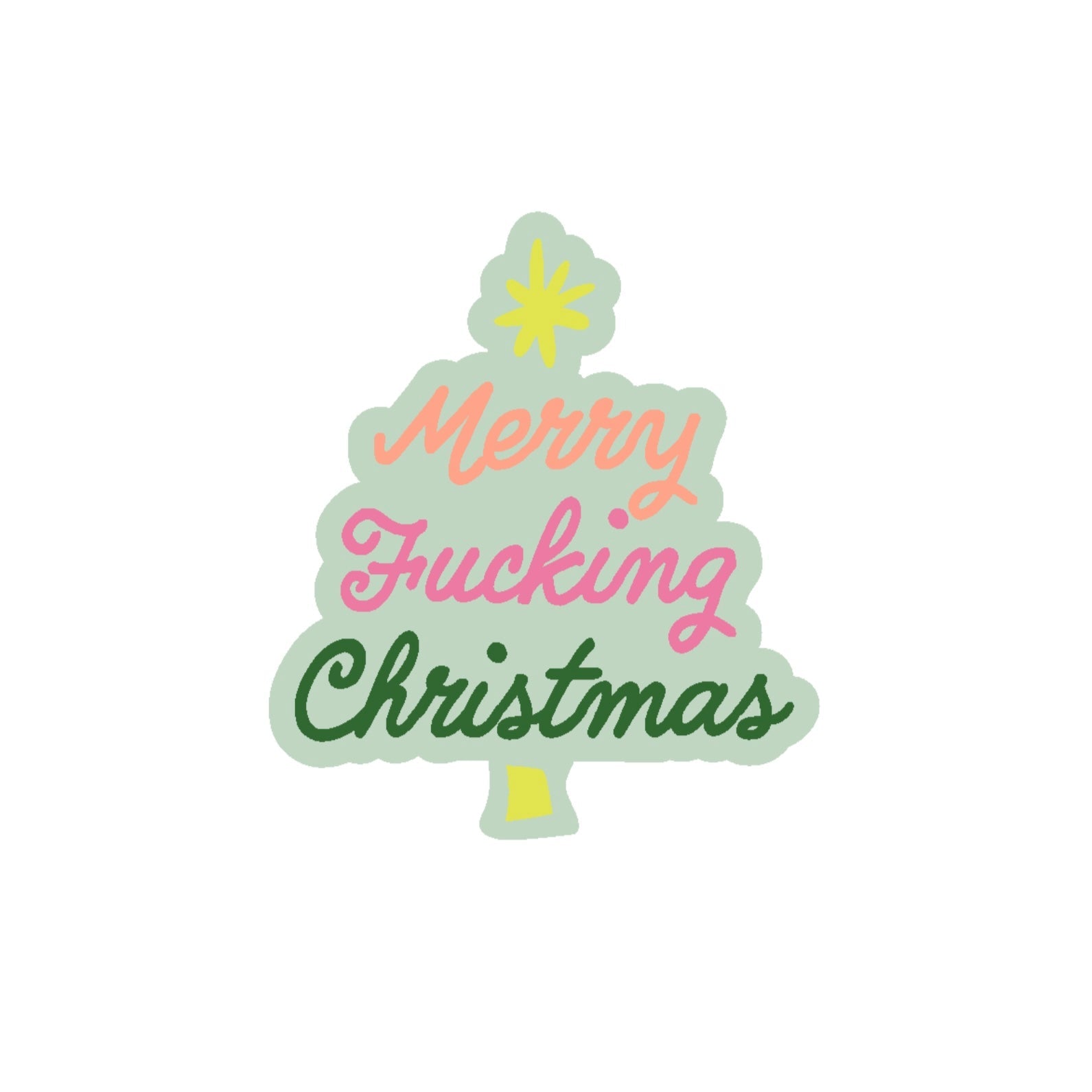 Merry F*cking Christmas Tree Sticker - bubblegum market