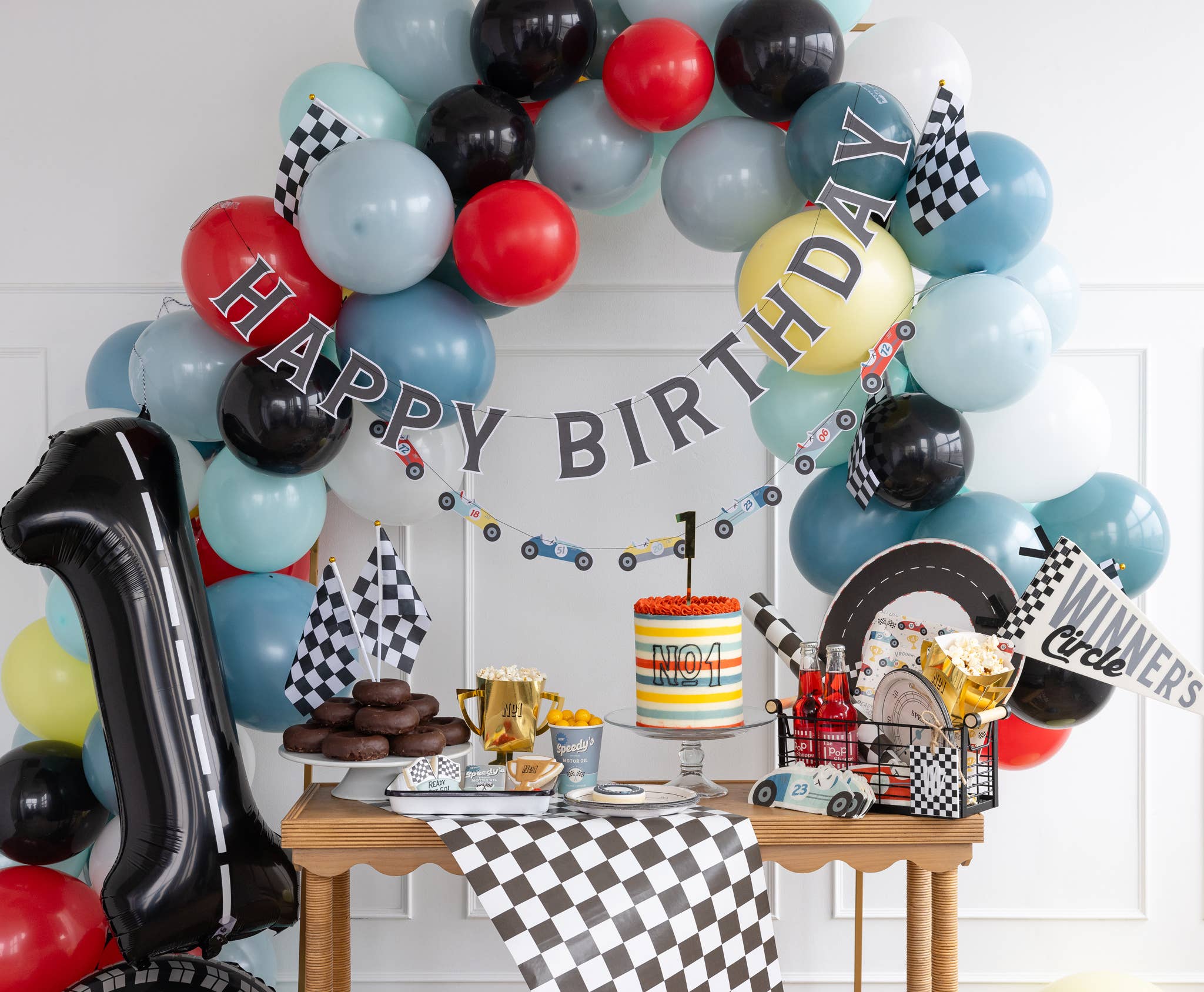 Miles Per Hour Happy Birthday Banner Set - bubblegum market