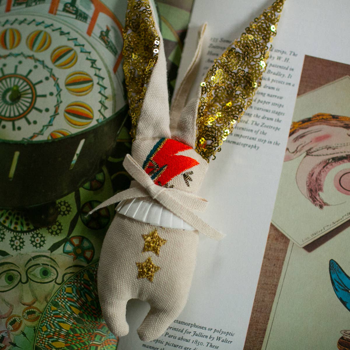 Mini Bowie Bunny Cotton - Filled Ornament - bubblegum market