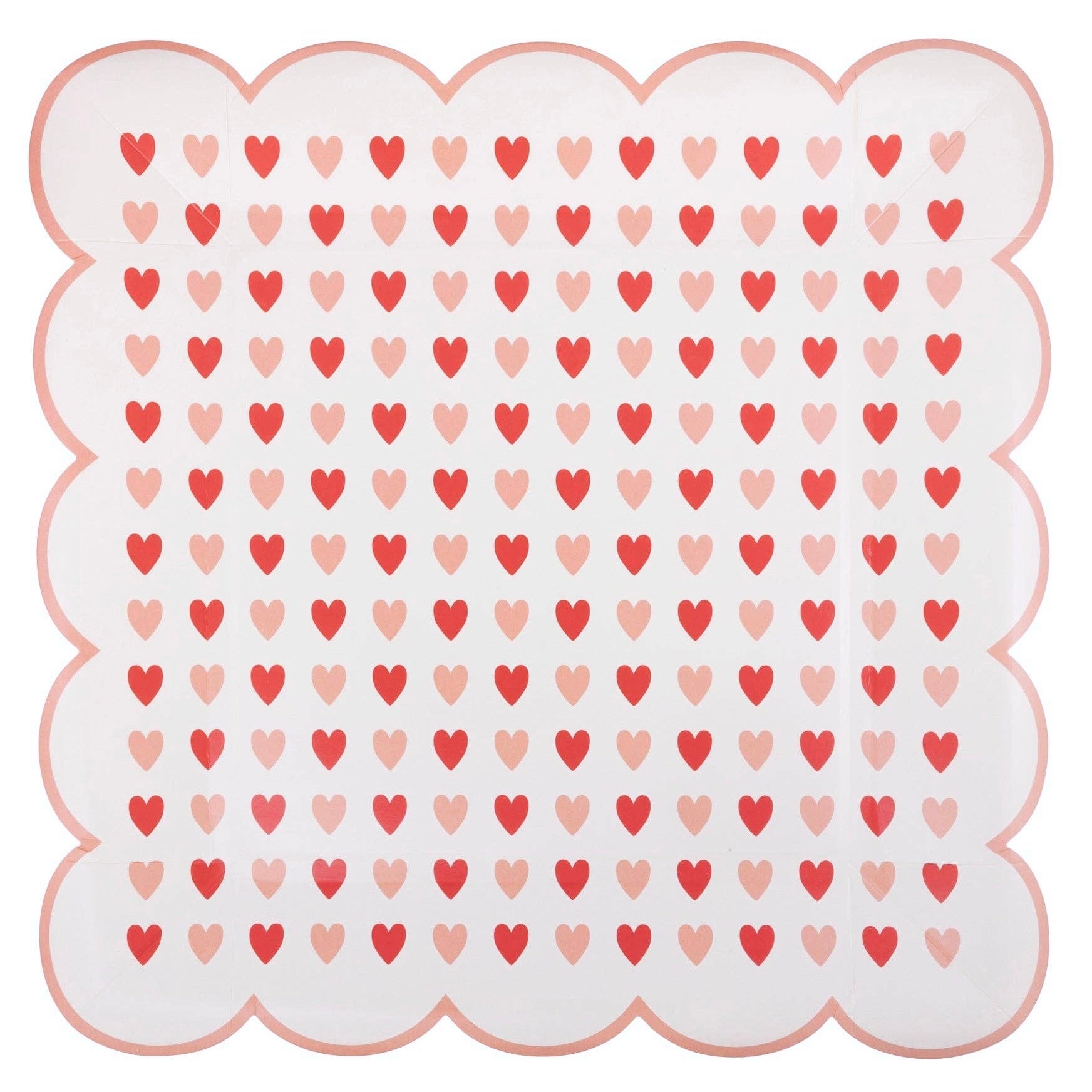 Mini Hearts Scalloped Paper Plates 10" - bubblegum market