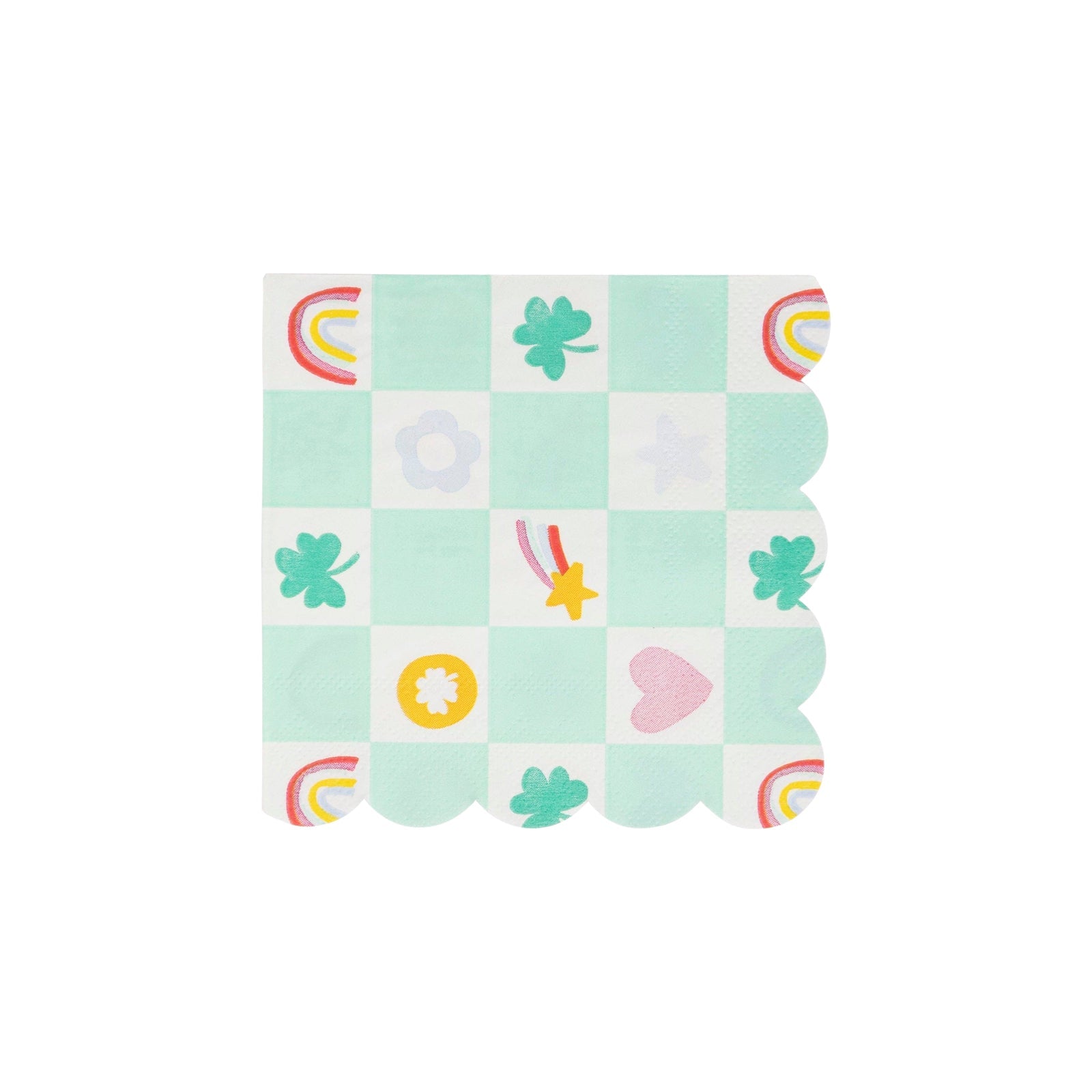 Mint Checkered St. Patrick's Day Napkins - bubblegum market
