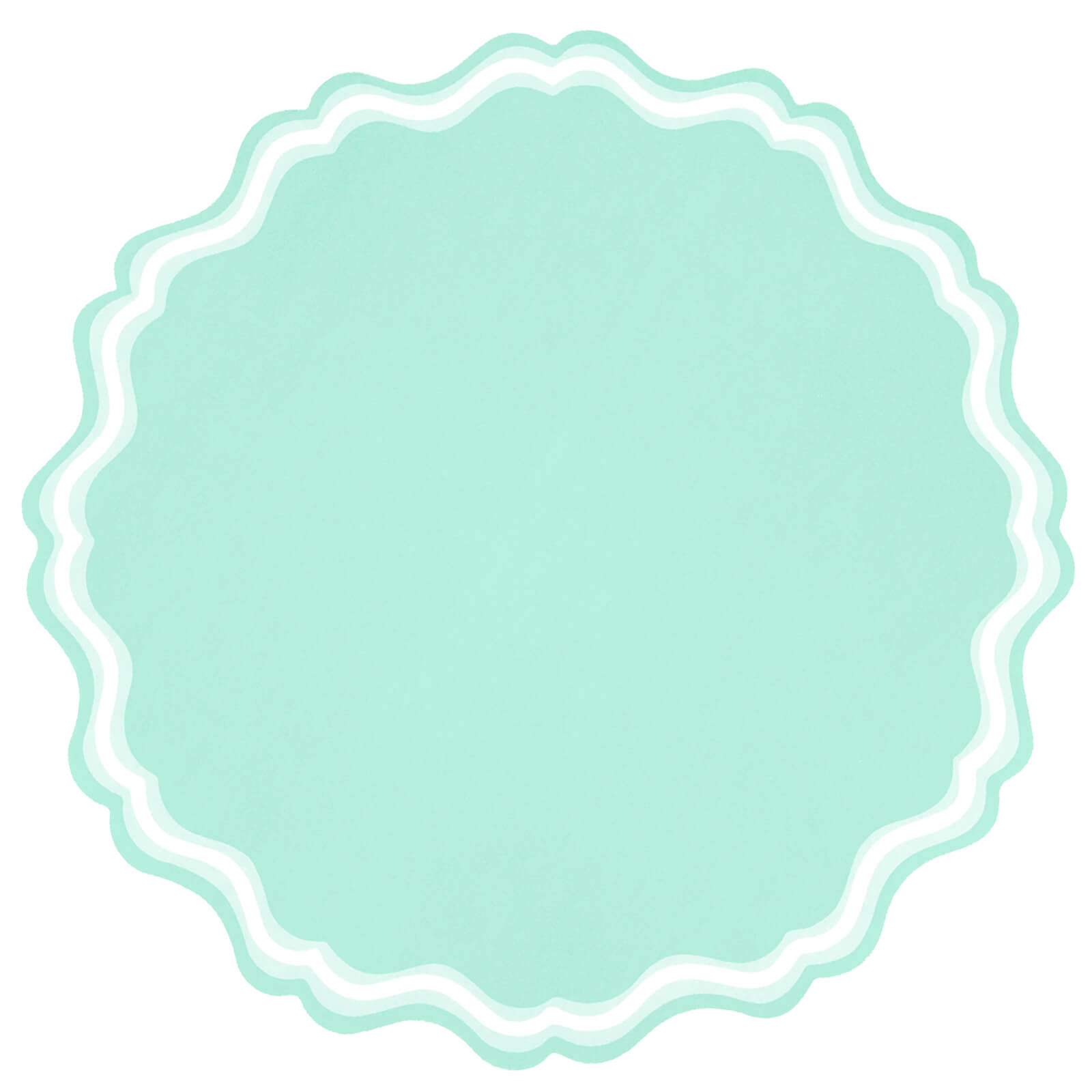Mint Fancy Scallop Paper Placemats - bubblegum market