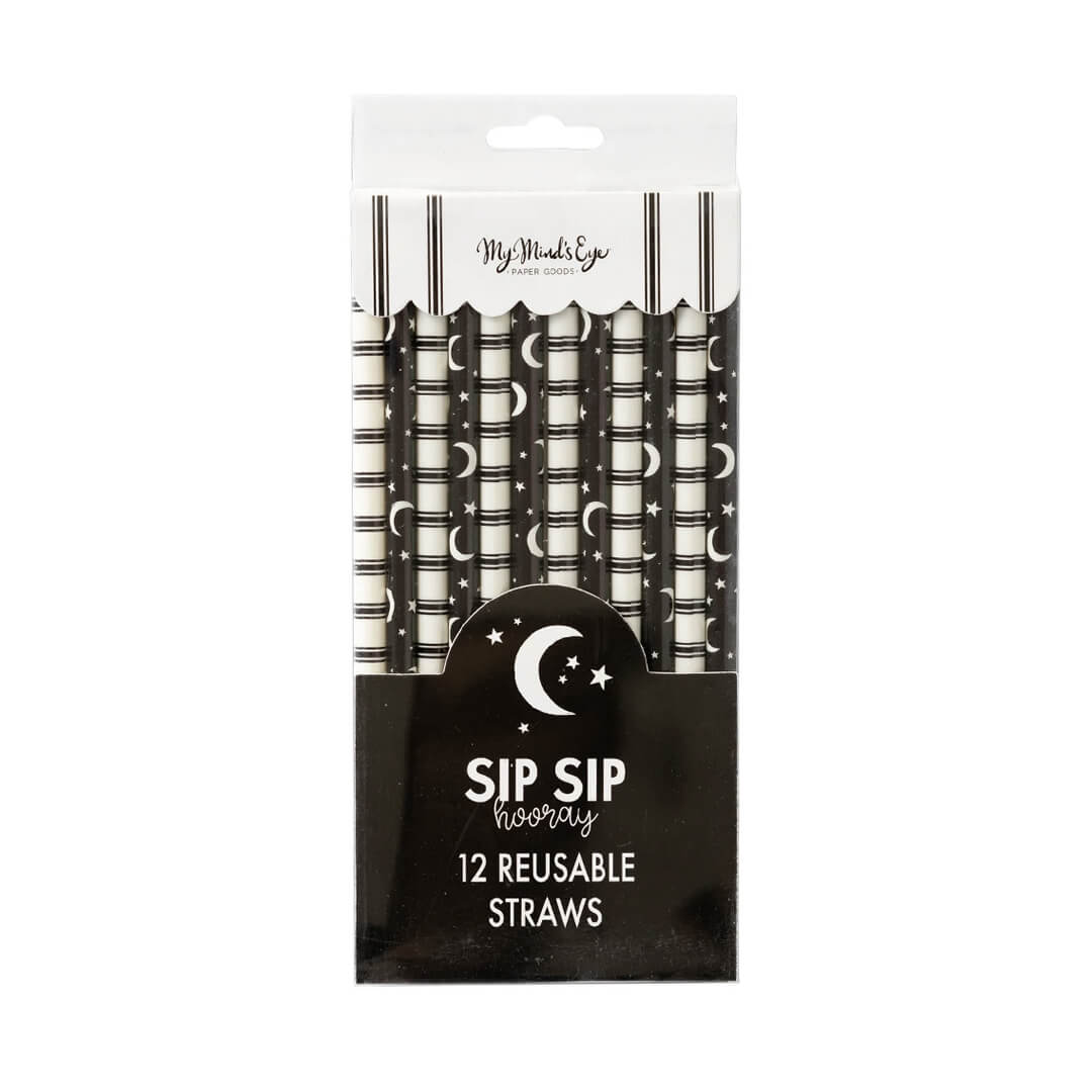 Moons and Stars Reusable Straws - bubblegum market