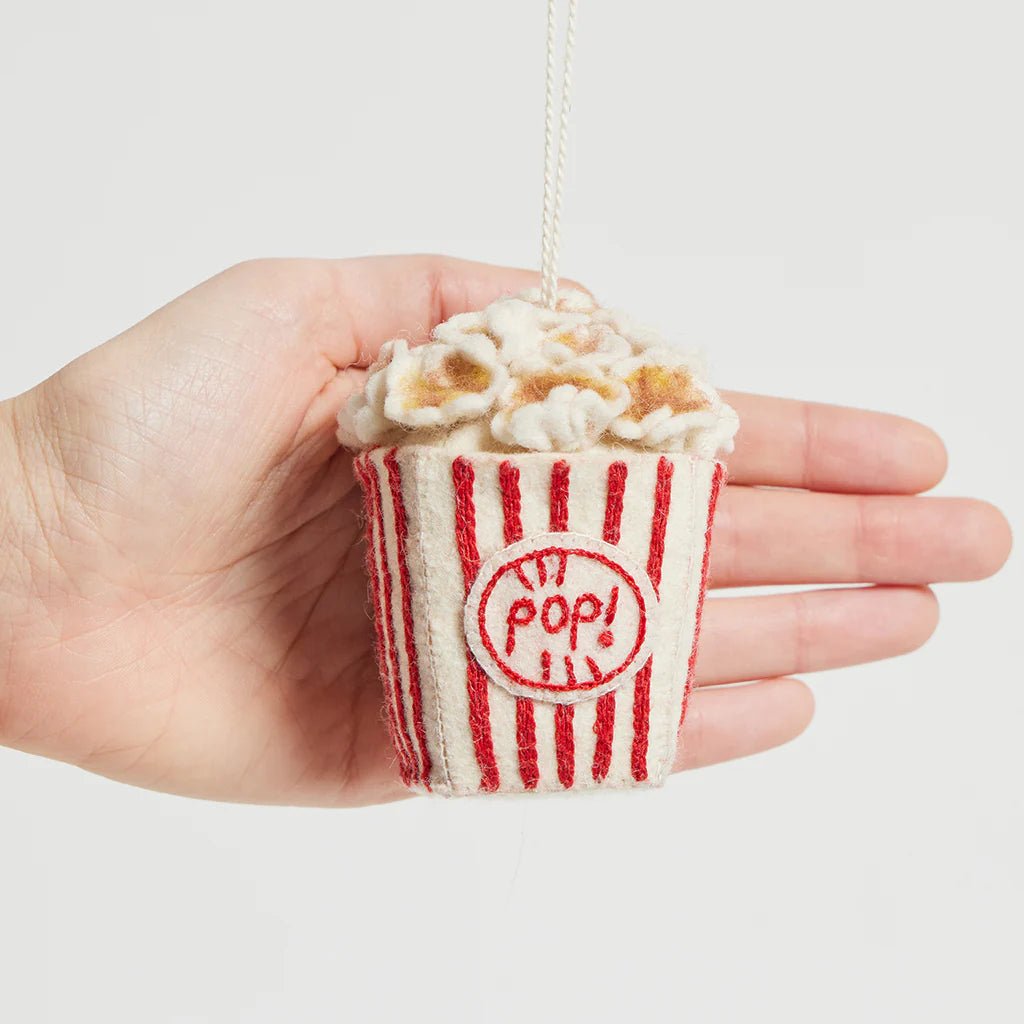 Movie Night Popcorn Felt Ornament - bubblegum market