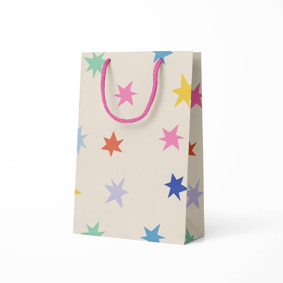 Multi - colored Stars Small Gift Bag - bubblegum market