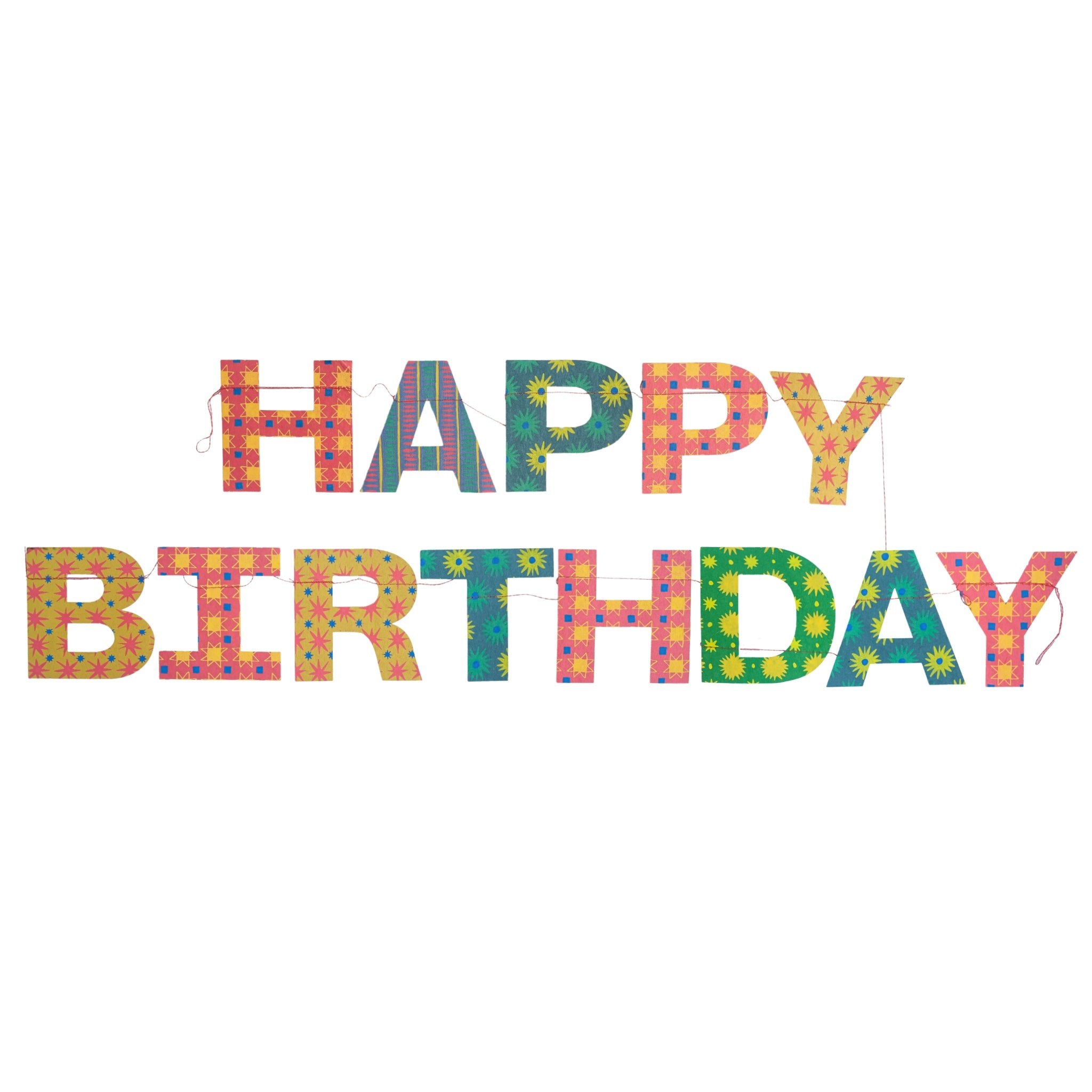 Multi - Pattern HAPPY BIRTHDAY Garland - bubblegum market