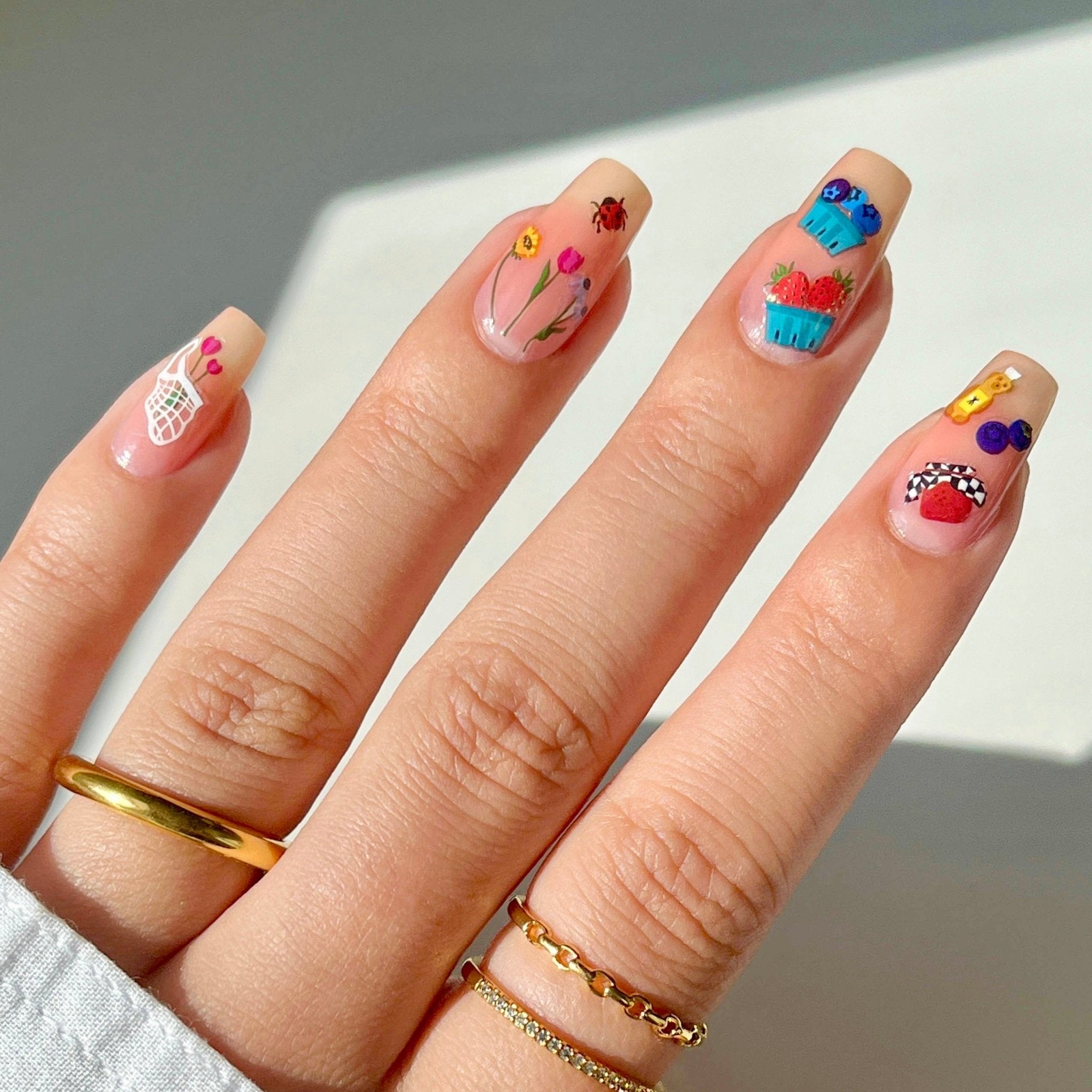 Nail Art Stickers: Farmer's Market - bubblegum market