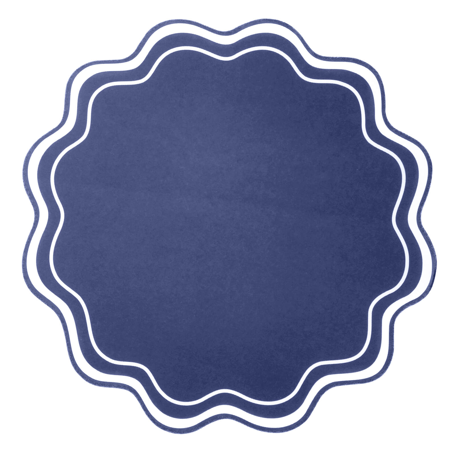 Navy Blue Wavy Scallop Paper Placemats - bubblegum market