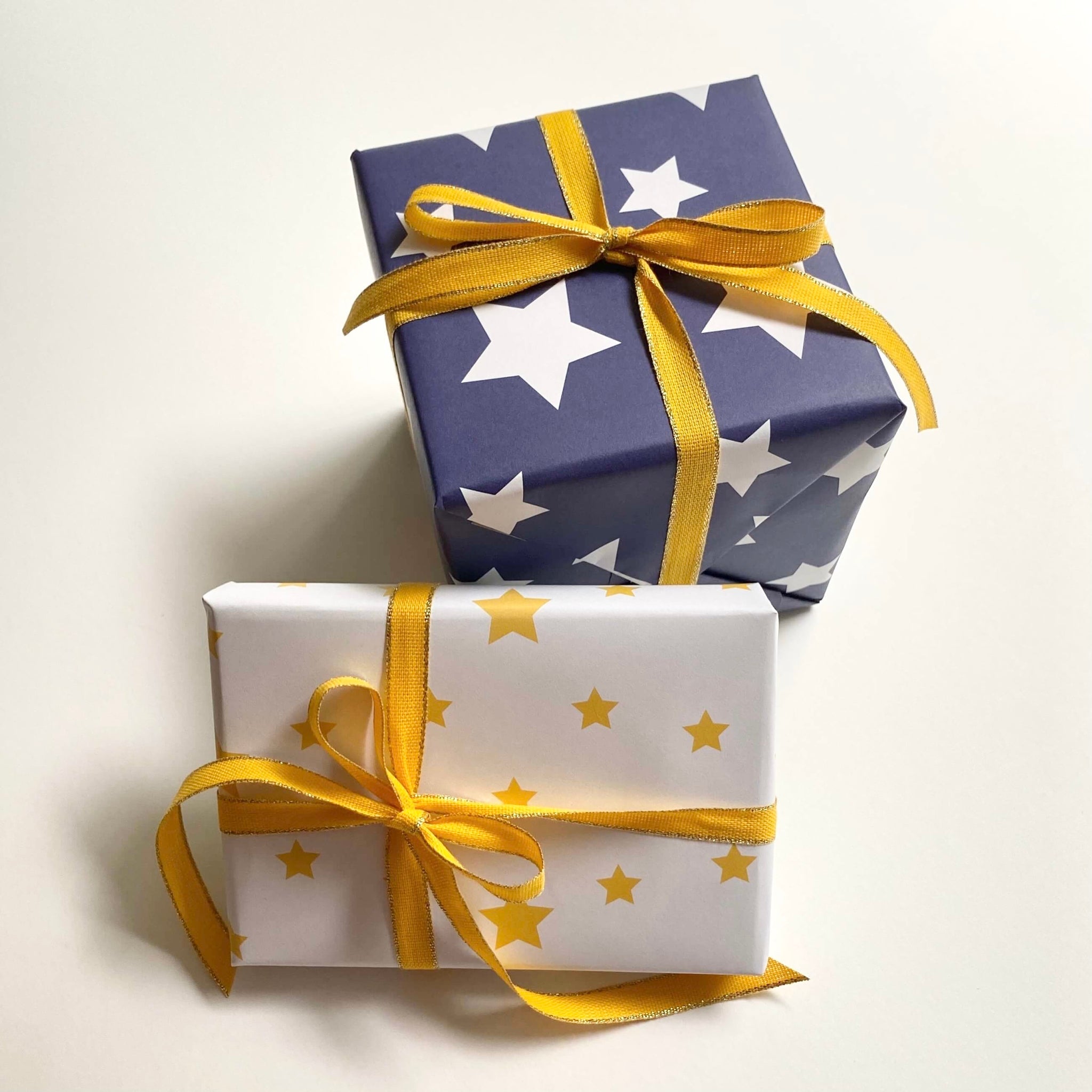 Navy & Gold Stars Wrapping Paper Sheets (Roll of 3) - bubblegum market