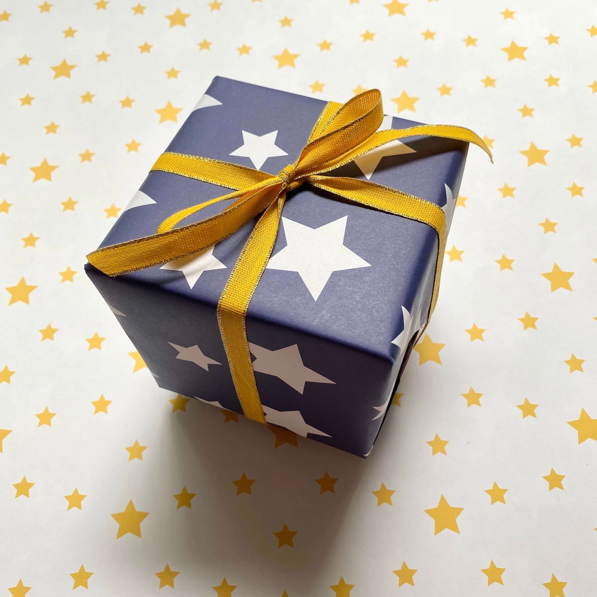 Navy & Gold Stars Wrapping Paper Sheets (Roll of 3) - bubblegum market