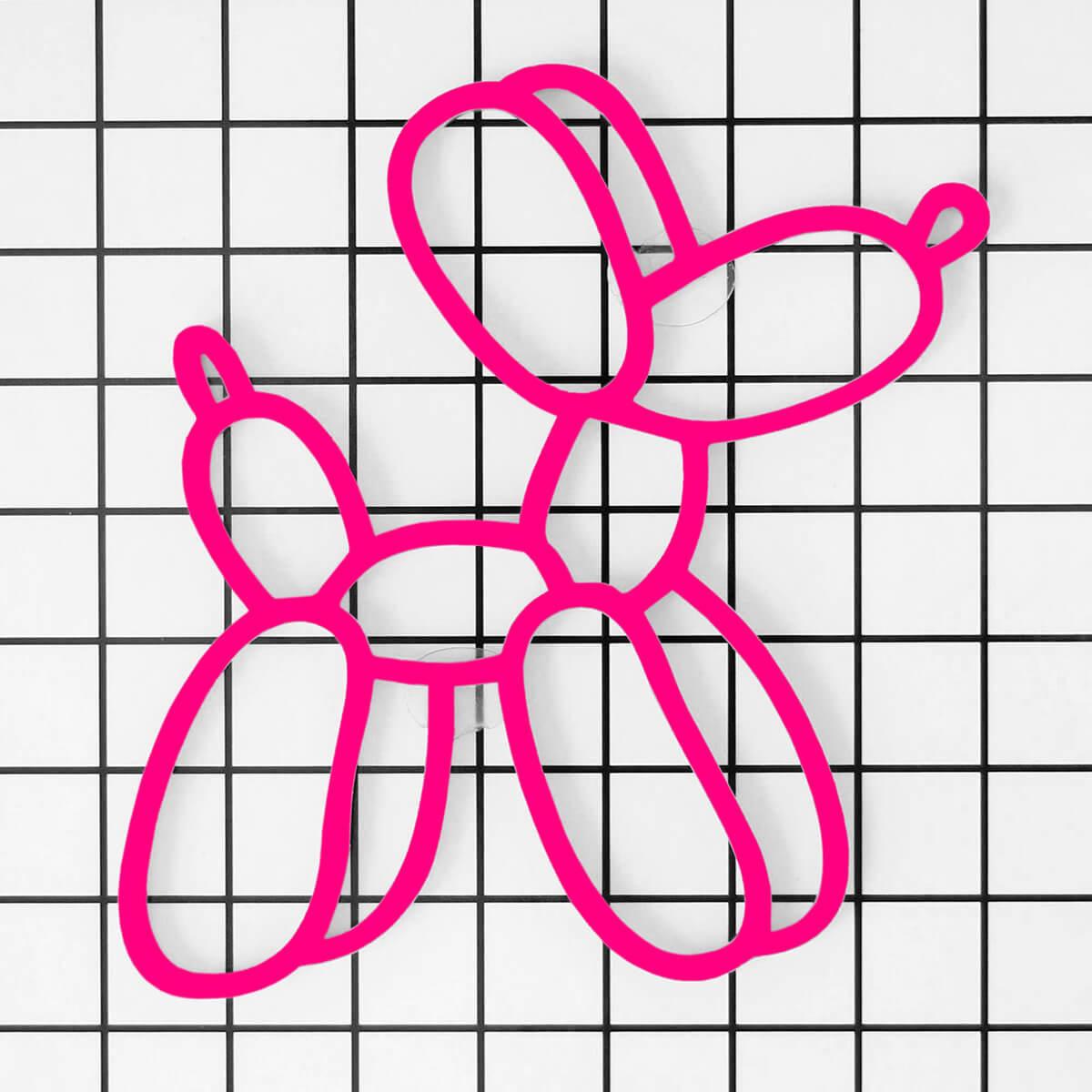 Neon Pink Balloon Dog Cake Topper - bubblegum market