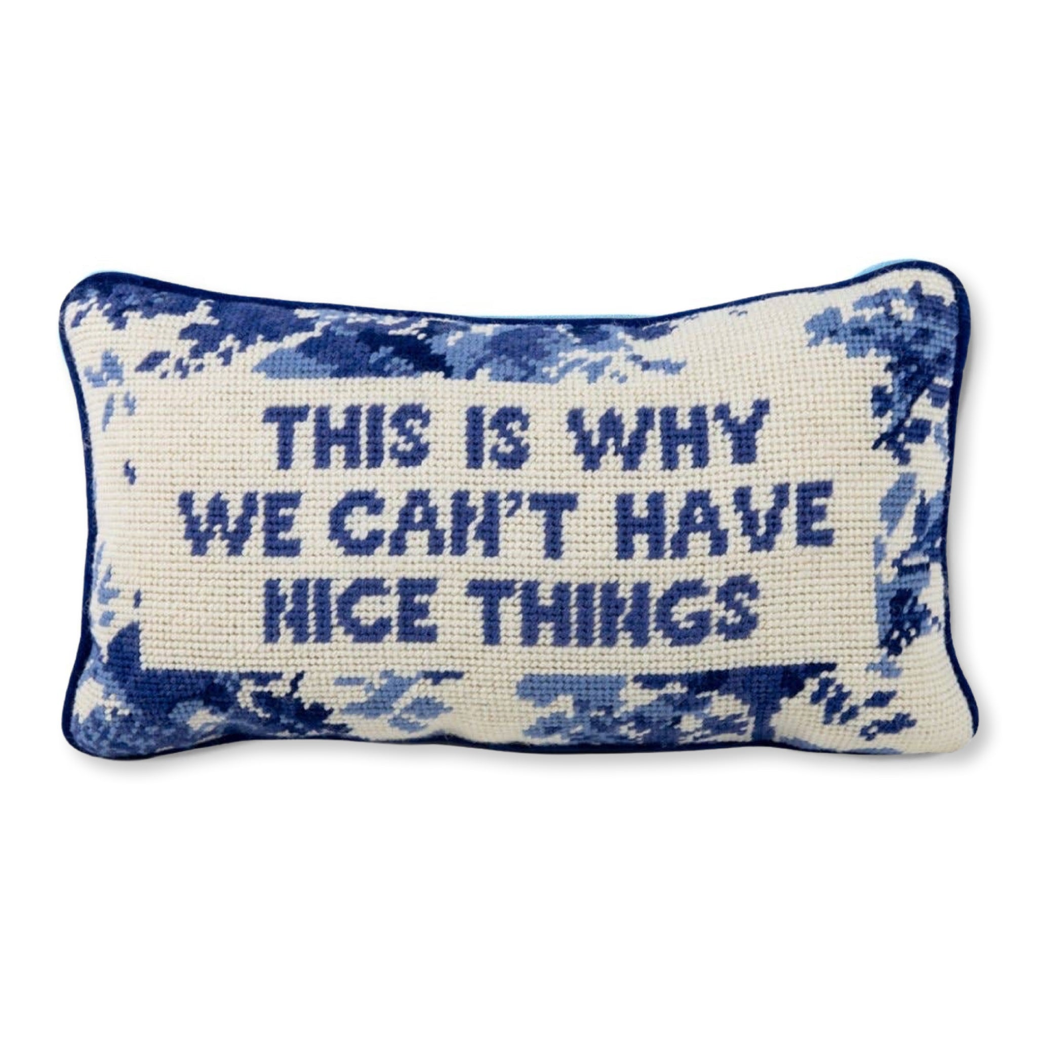 NICE THINGS Needlepoint Pillow - bubblegum market