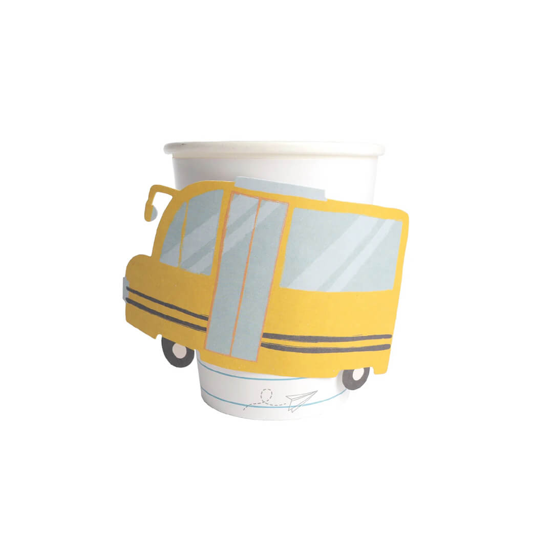Off to School Yellow Bus Paper Cups - bubblegum market