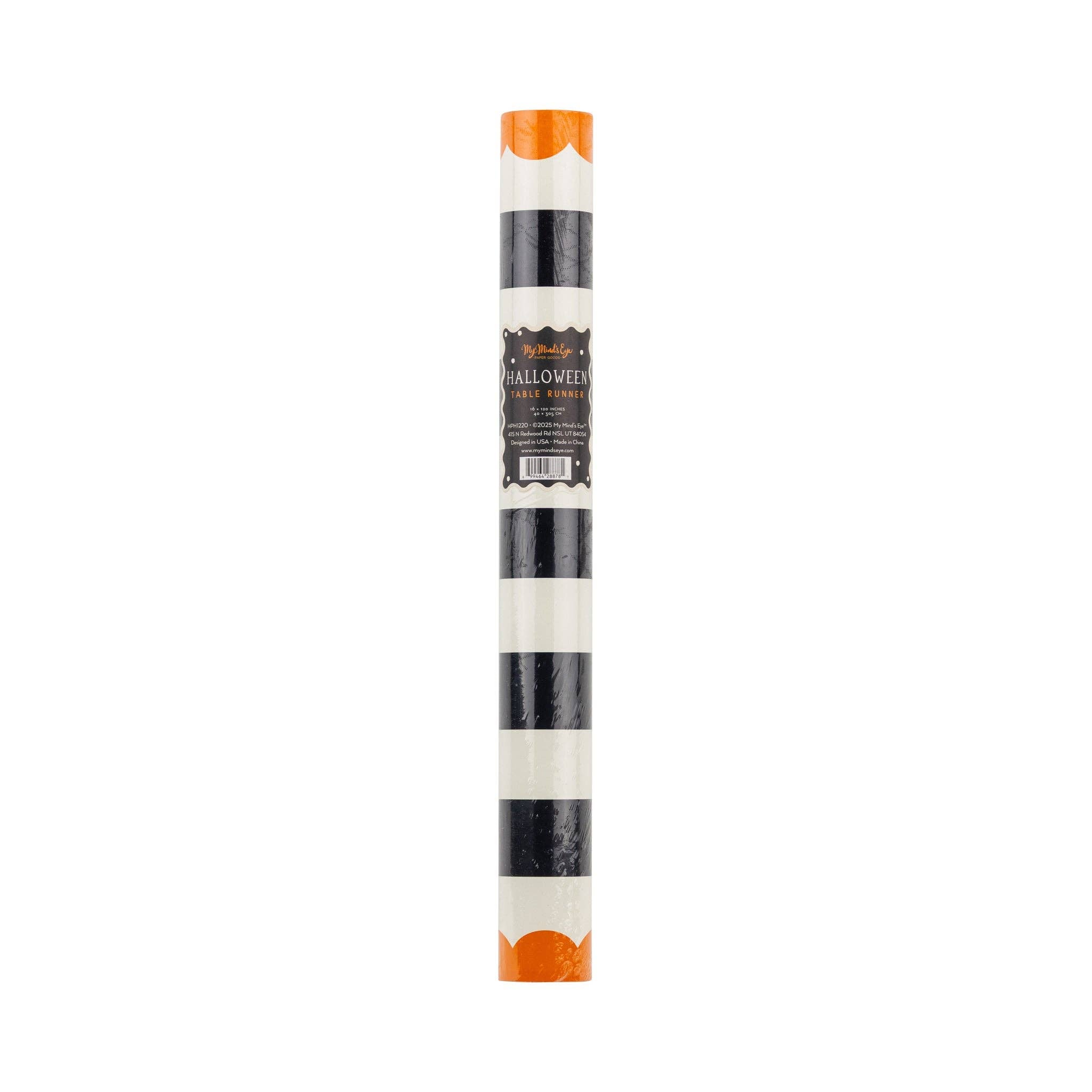Orange & Black Striped Paper Table Runner - bubblegum market