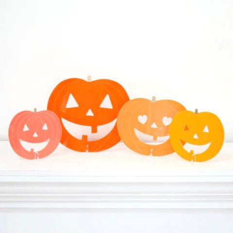 Orange / Coral Acrylic Jack O'Lantern Pumpkin Set - bubblegum market