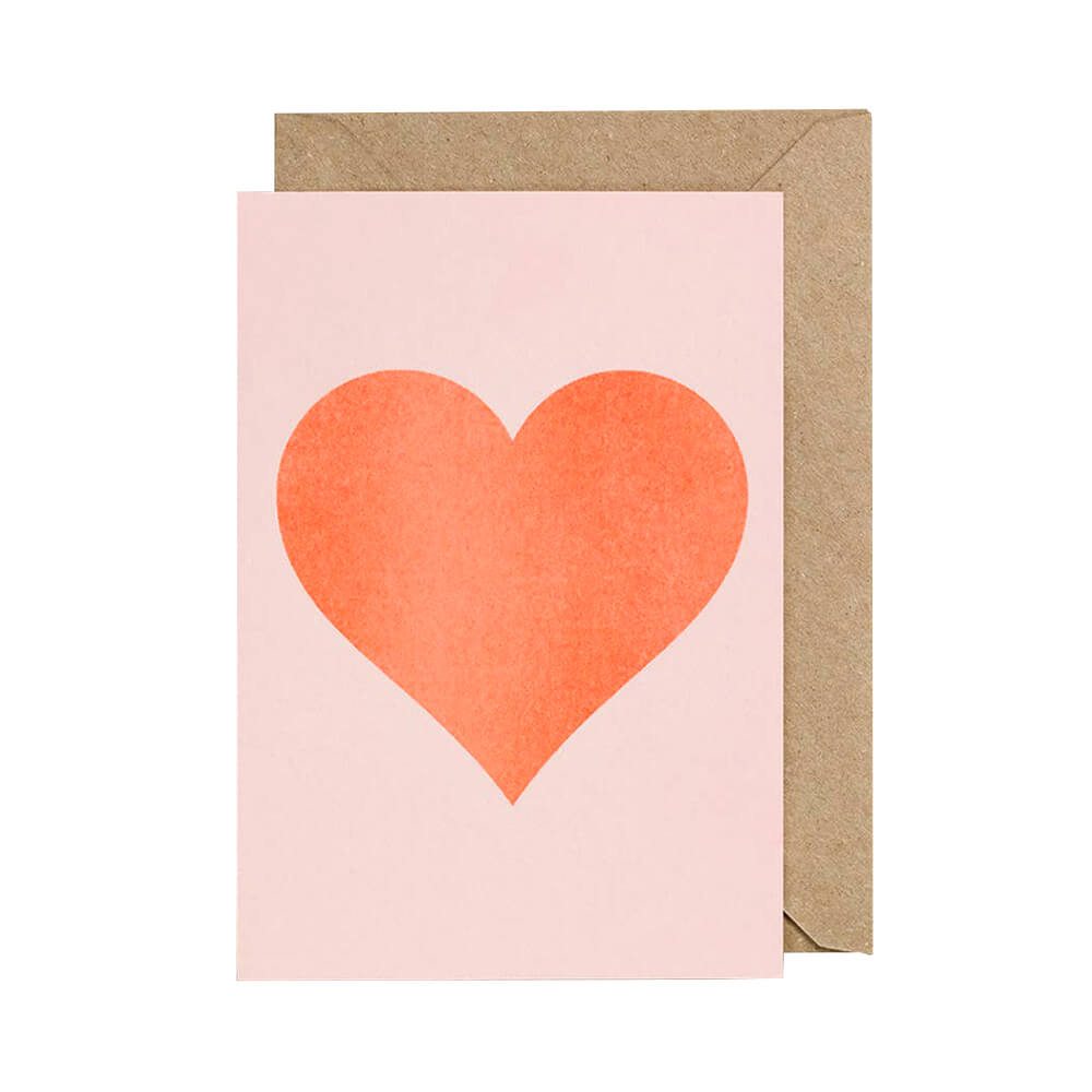 Orange Heart Valentine Card - bubblegum market