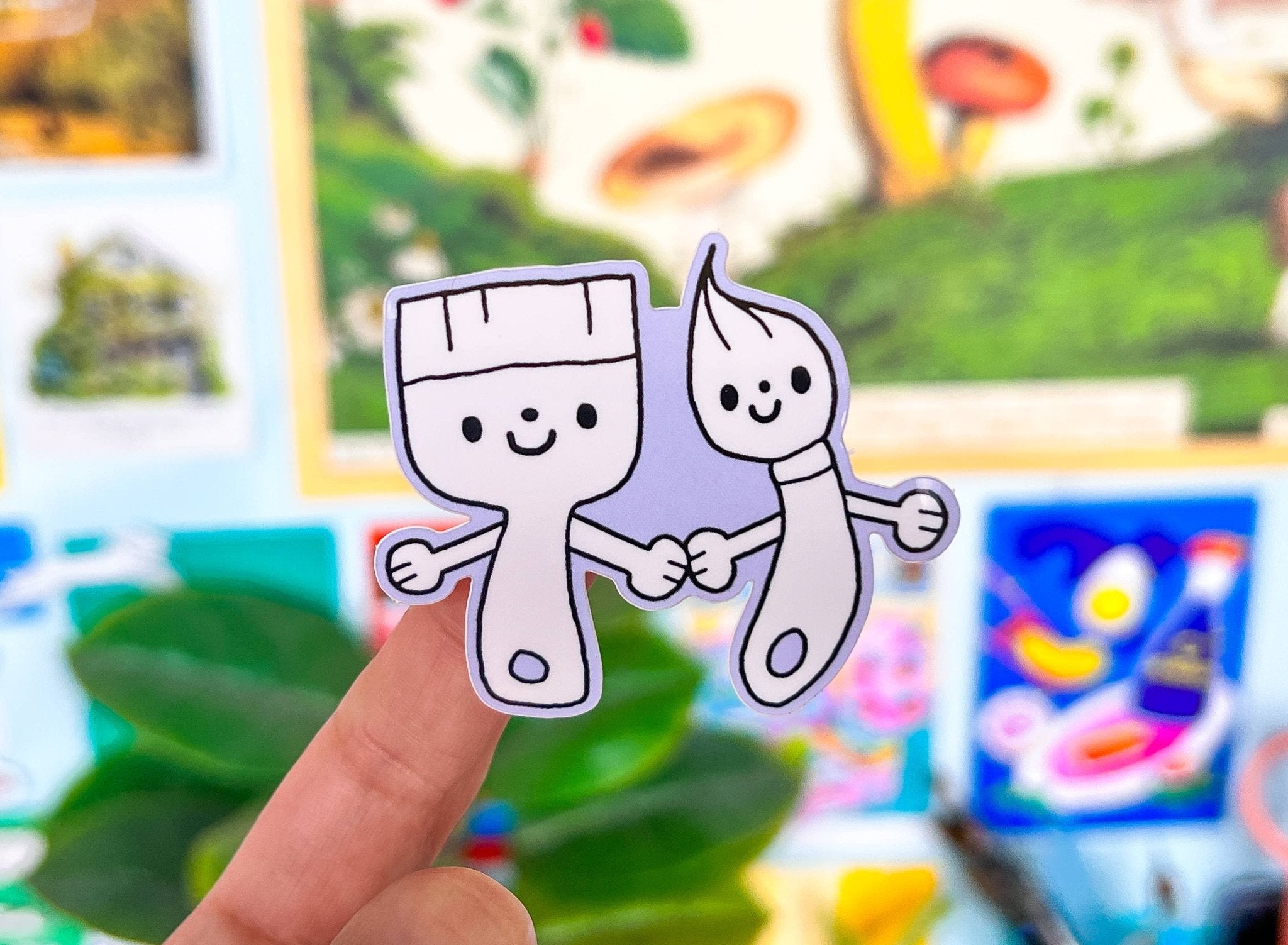 Paintbrush Buddies Vinyl Sticker - bubblegum market