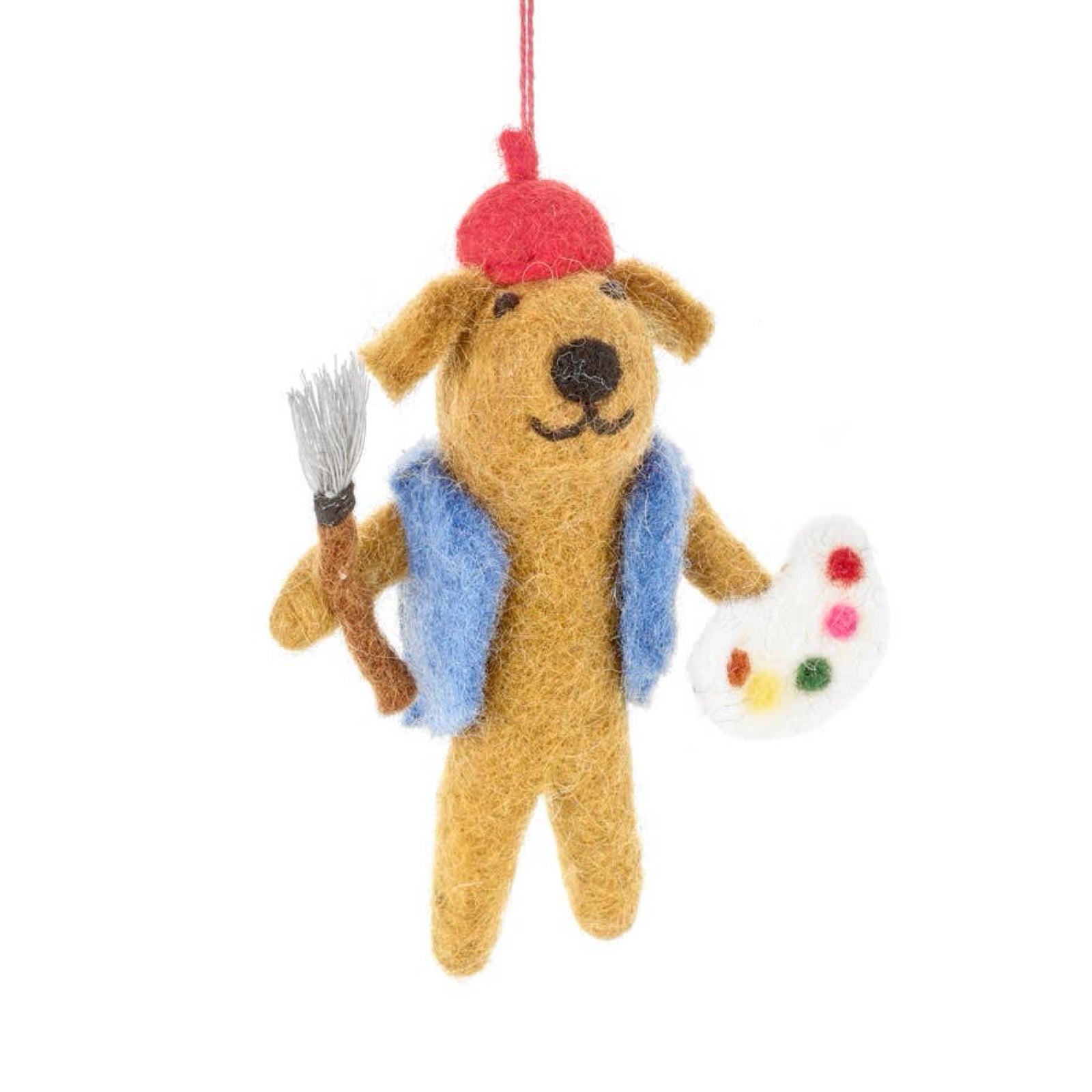 Painting Pooch Felt Ornament 4.75" - bubblegum market