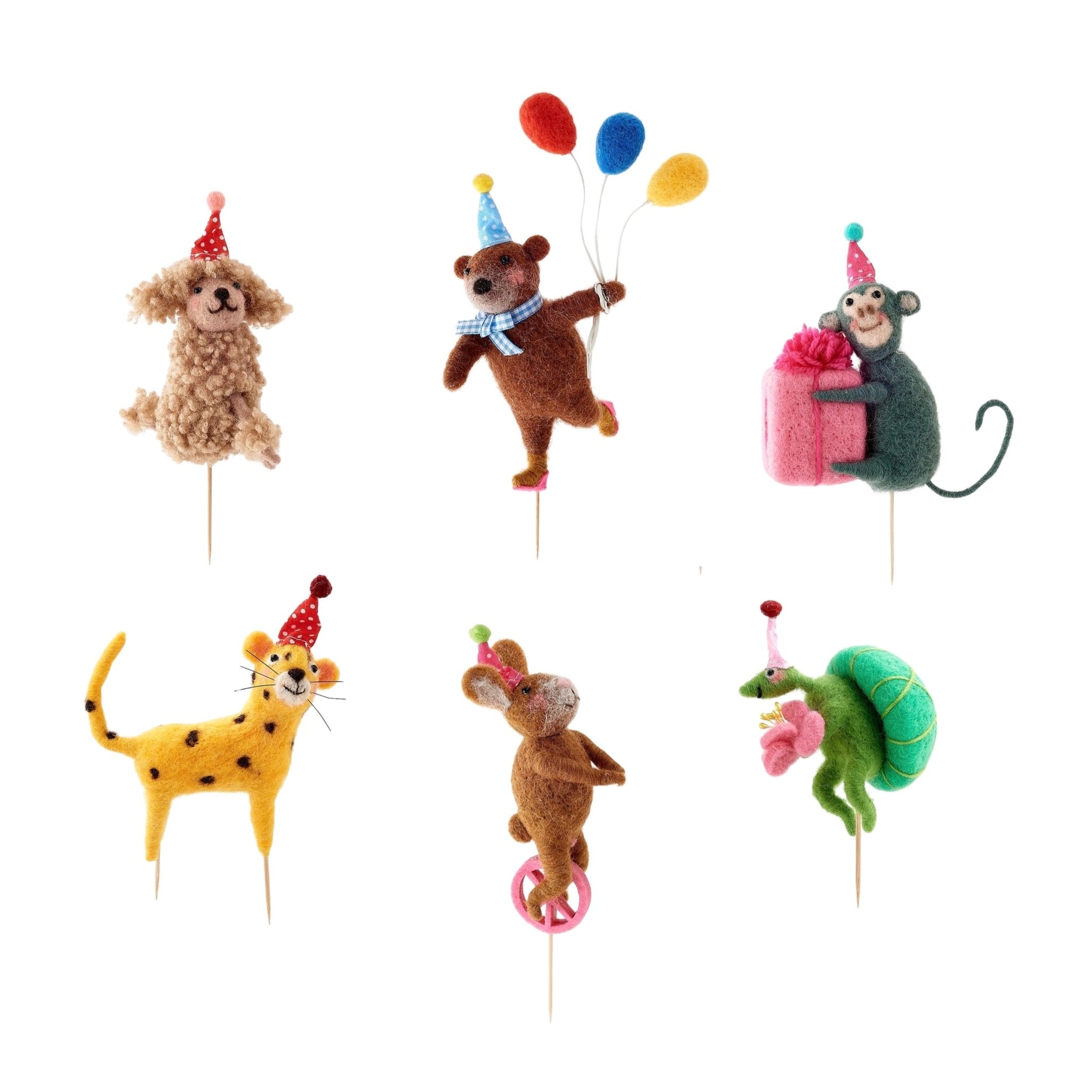 Party Animals Birthday Cake Topper - bubblegum market