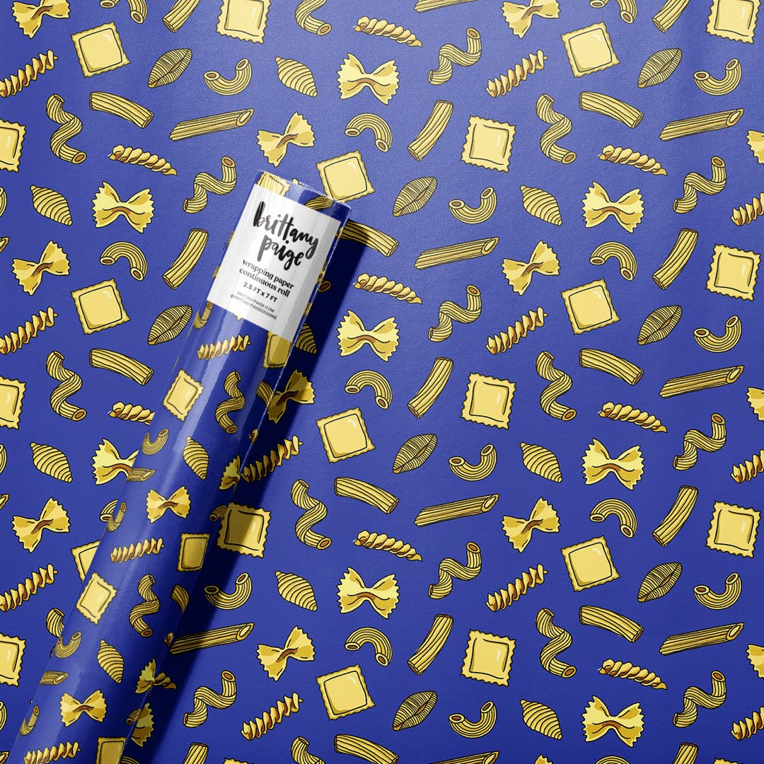 Pasta Shapes Wrapping Paper Roll - bubblegum market