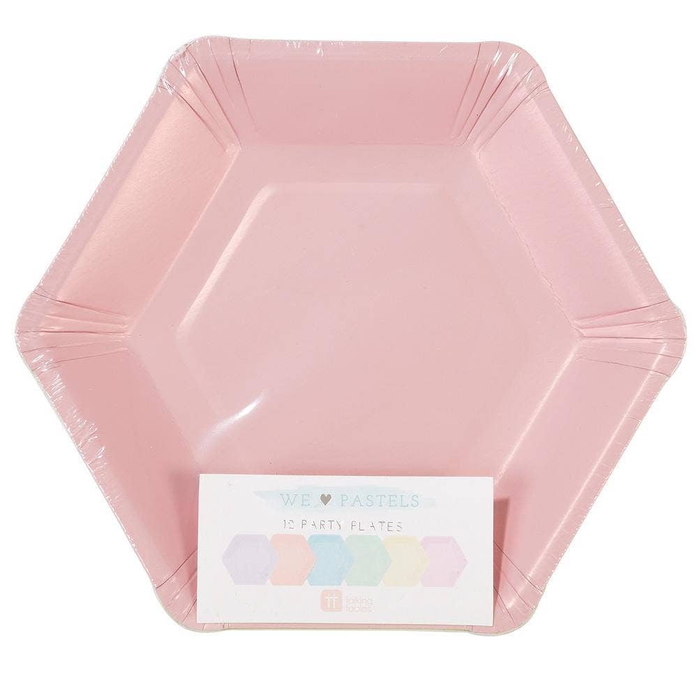 Pastel Hexagonal Party Plates 7.5" - bubblegum market