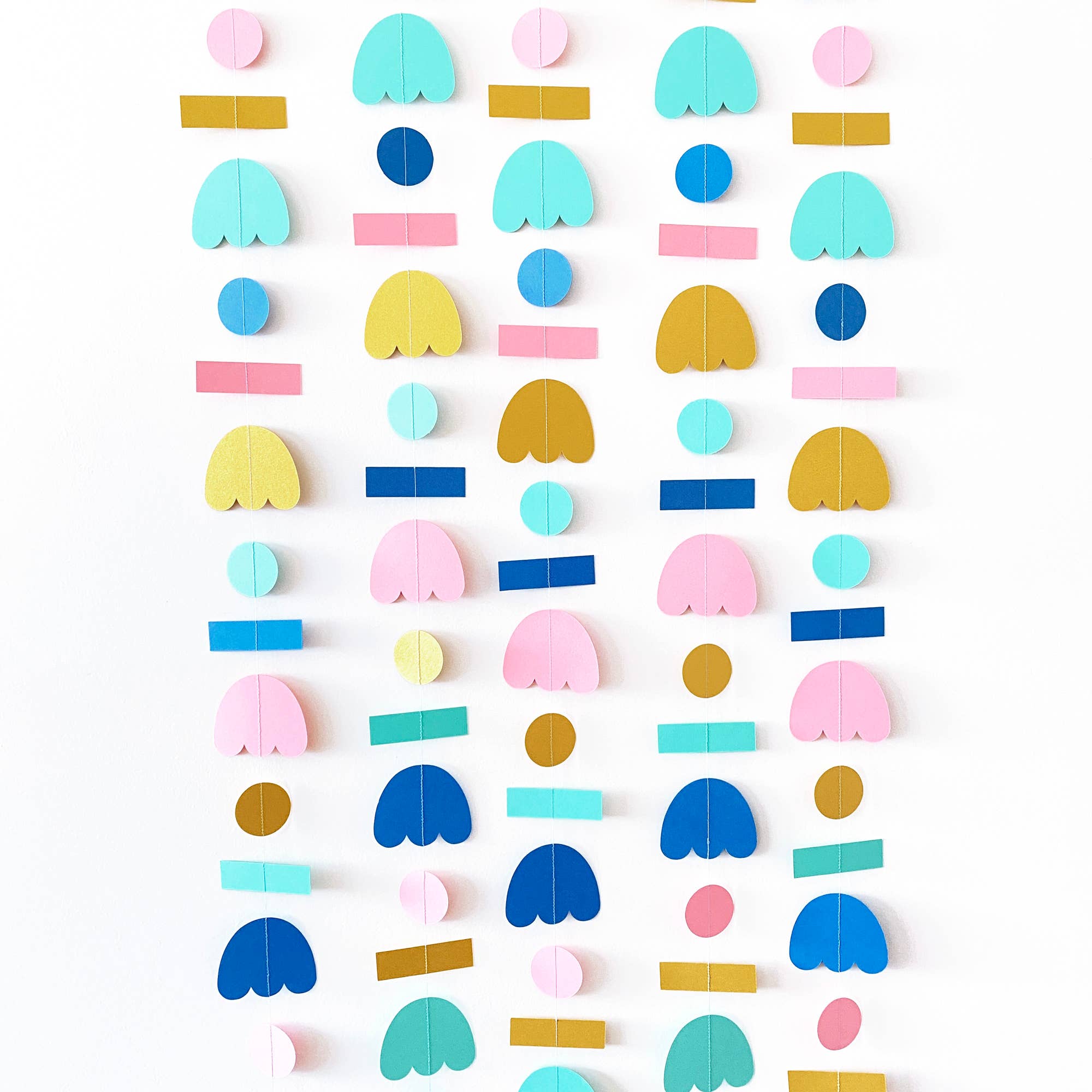 Pastel Paper Shapes Garland - bubblegum market