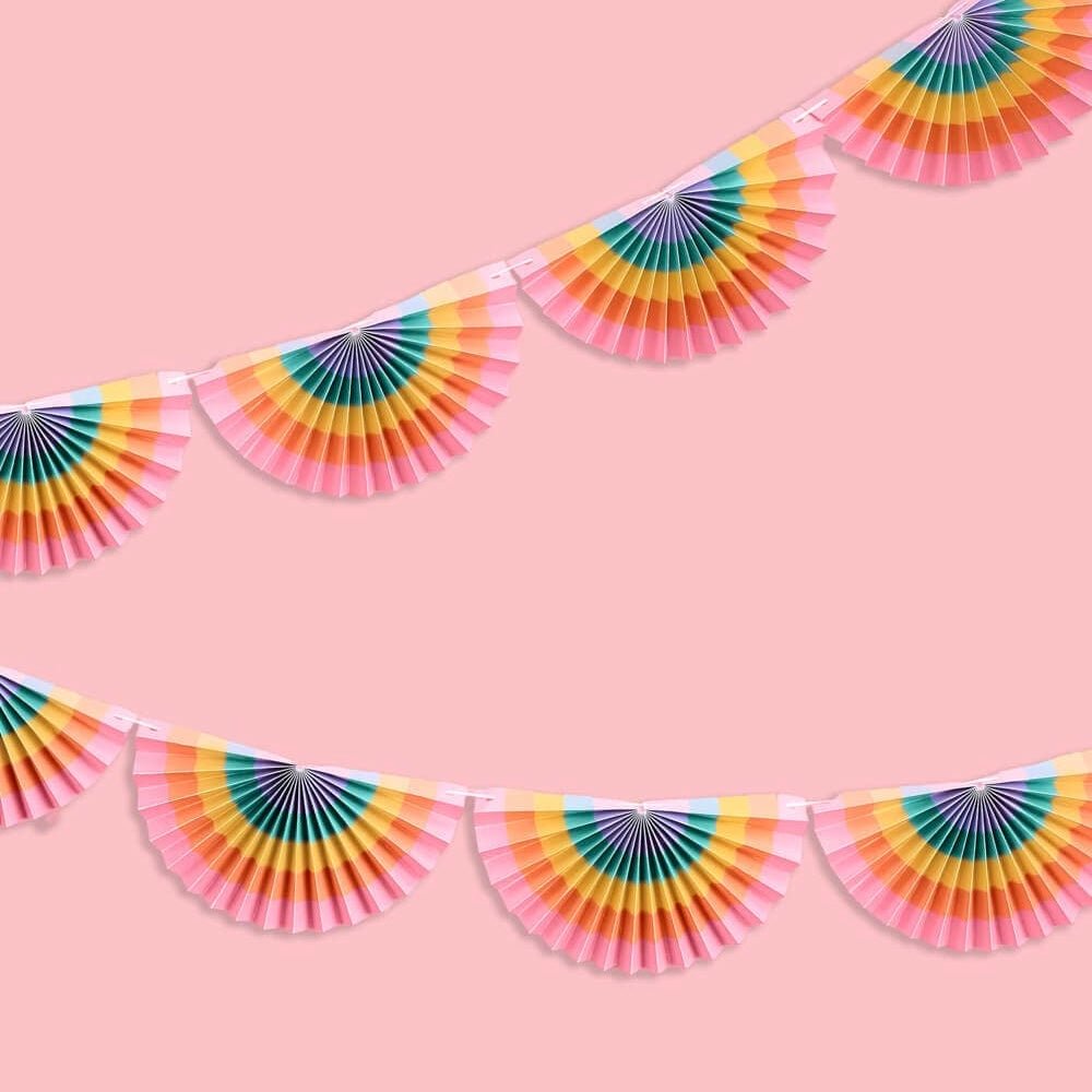 Pastel Rainbow 3D Fan Garland - bubblegum market