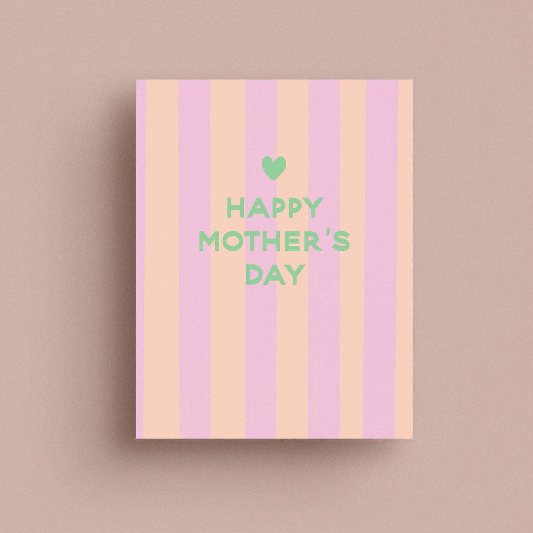 Pastel Stripe Mother's Day Greeting Card - bubblegum market