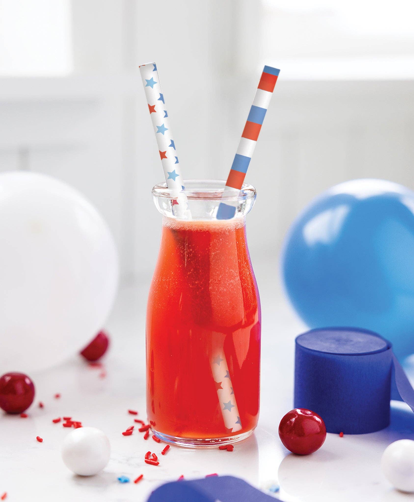 Patriotic Stars Reusable Straws (12ct) - bubblegum market