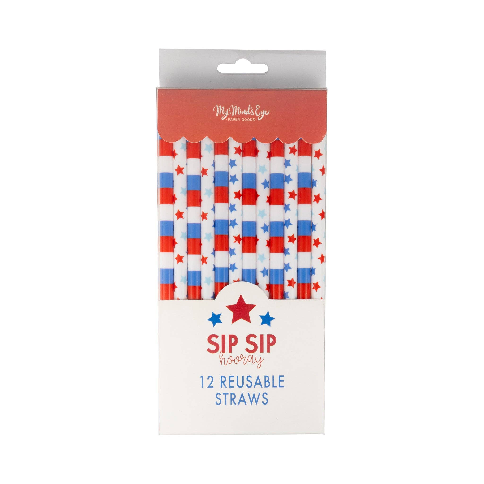 Patriotic Stars Reusable Straws (12ct) - bubblegum market