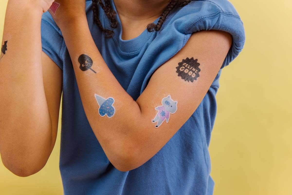 Pawsitive Cat Mini Tattoo Palooza Temporary Tattoos X Suzy Ultman - bubblegum market