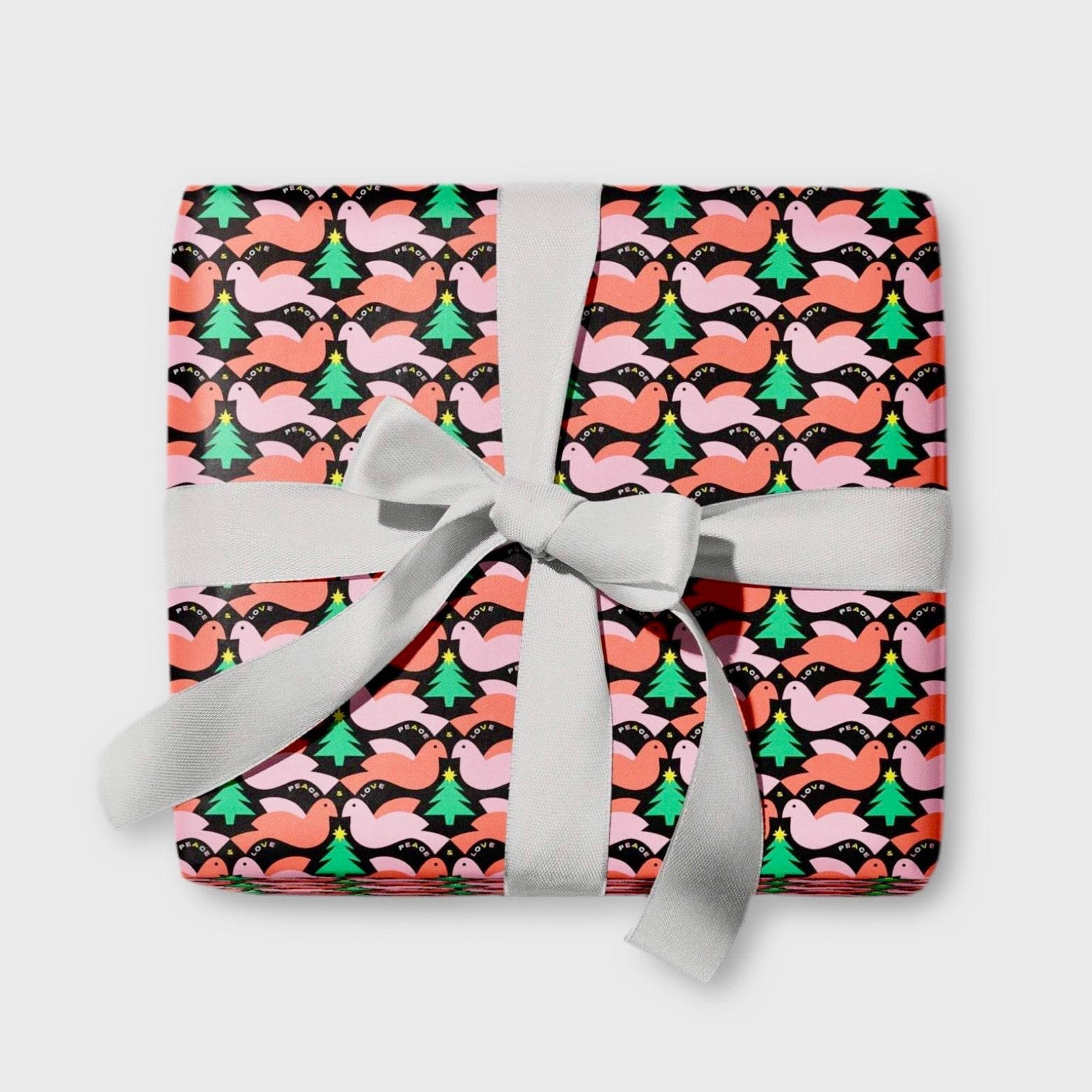 Peace & Love Doves Holiday Gift Wrap Sheets (Roll of 3) - bubblegum market