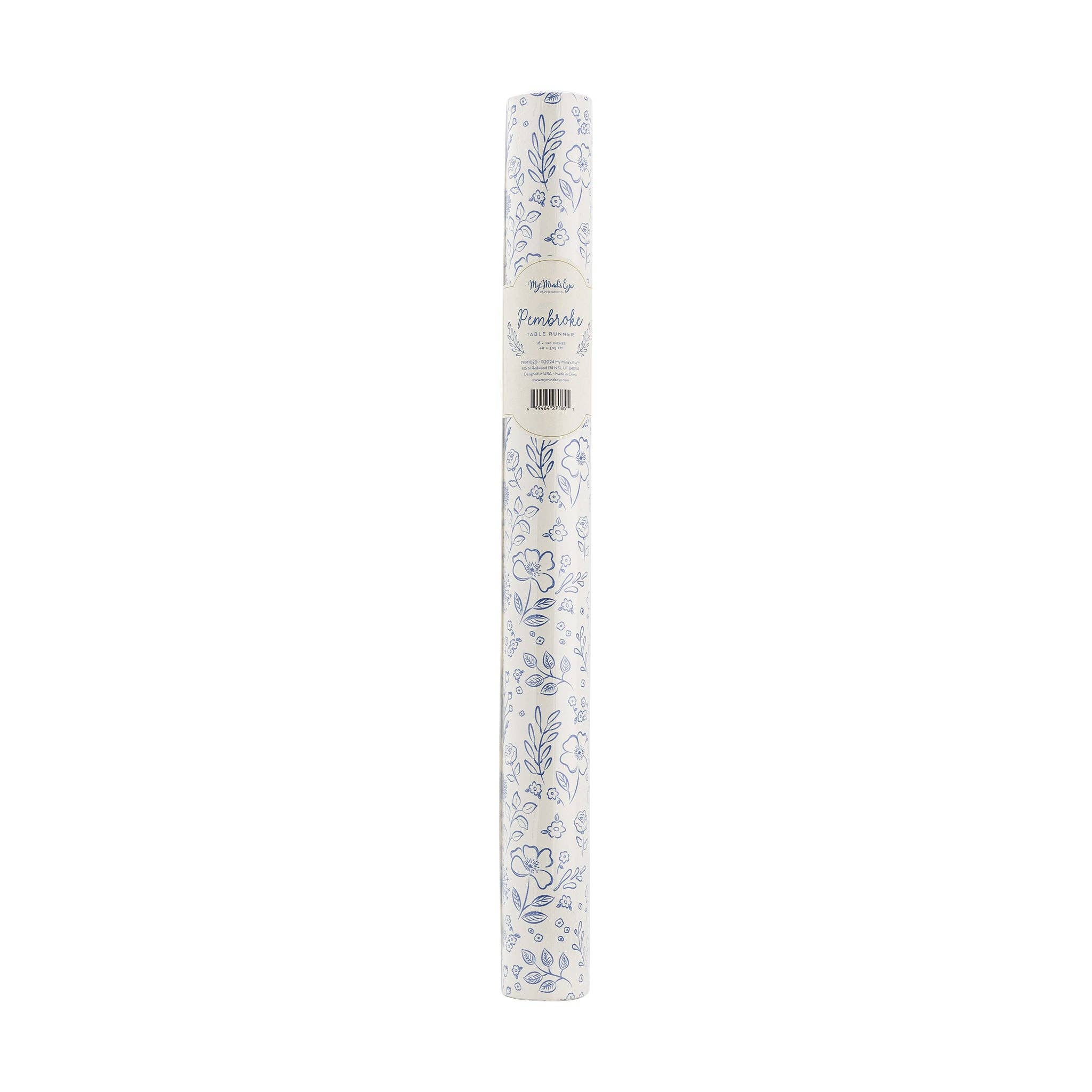 Pembroke Blue Floral Paper Table Runner - bubblegum market