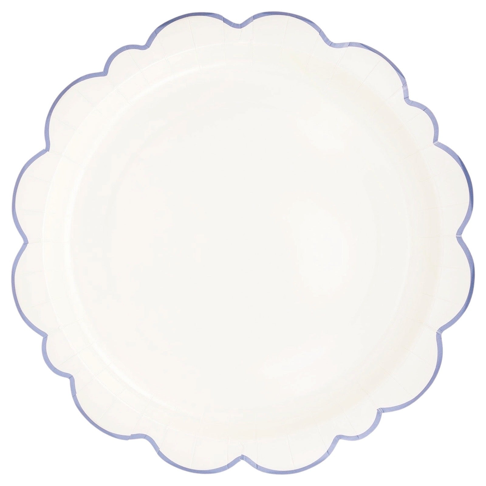 Pembroke Cream w/ Blue Edge Scalloped Paper Plates 12" - bubblegum market