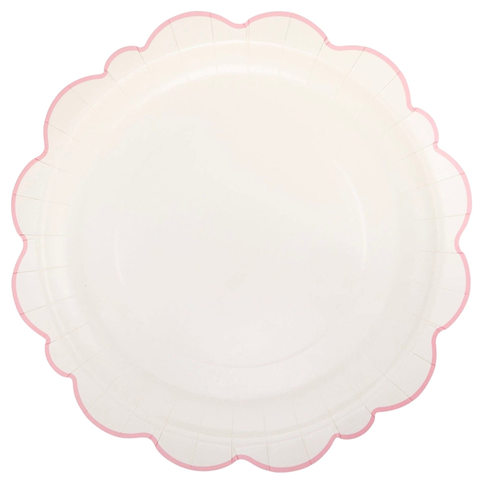Pembroke Pink Edge Scalloped Paper Plates 12" - bubblegum market