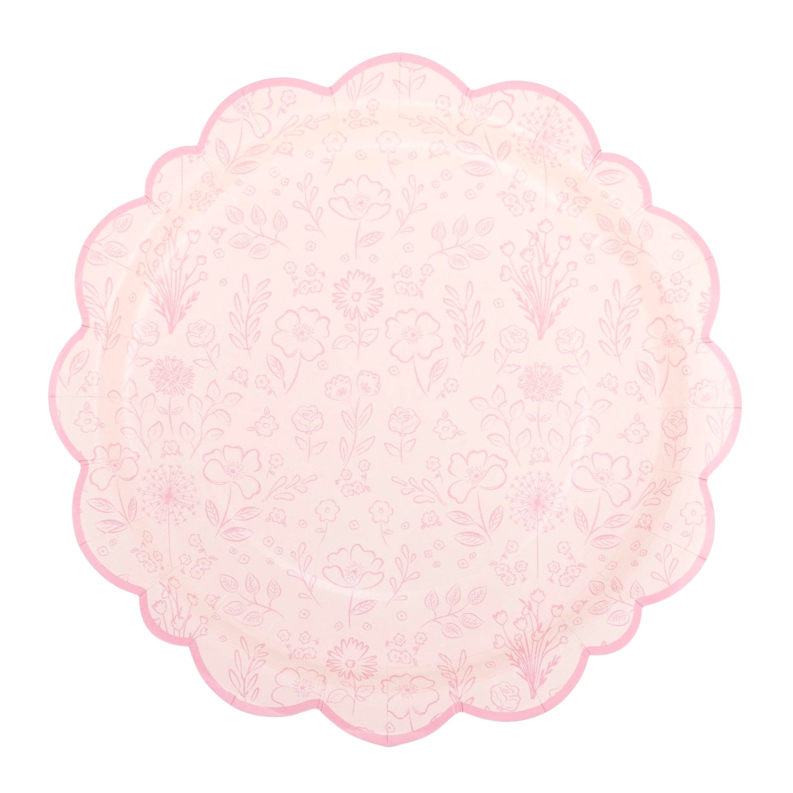 Pembroke Pink Floral Paper Plates 10" - bubblegum market
