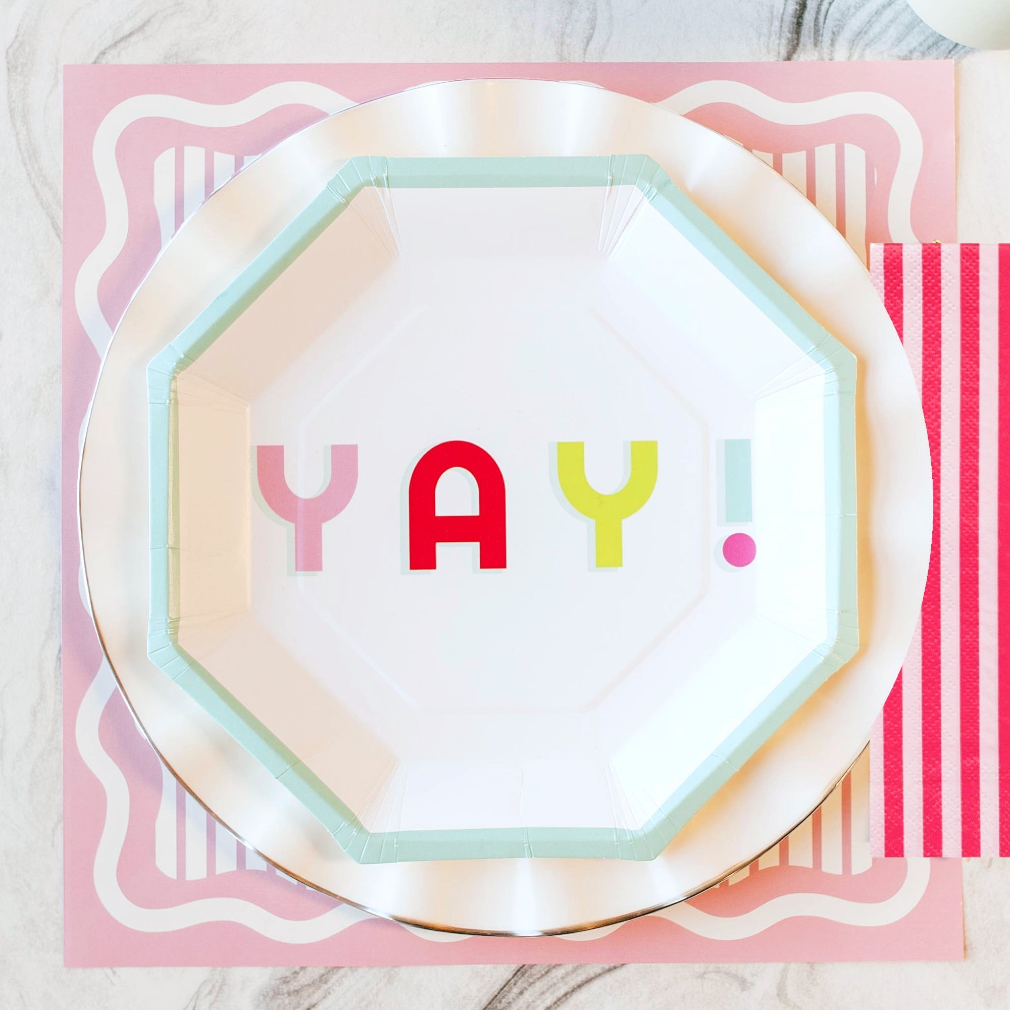 Perfectly Pink Paper Placemats - bubblegum market